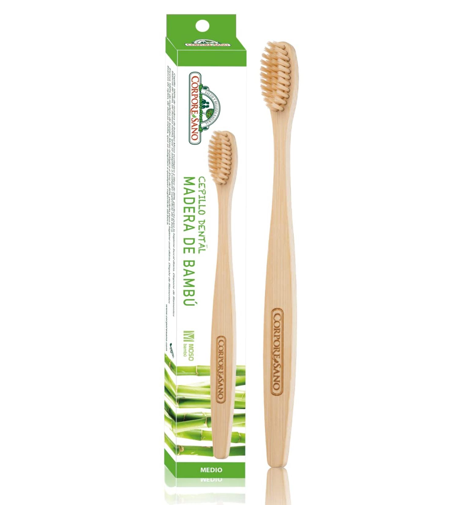 Corpore Sano: Bamboo toothbrush 100% Moso medium hardness made of bamboo fibre
