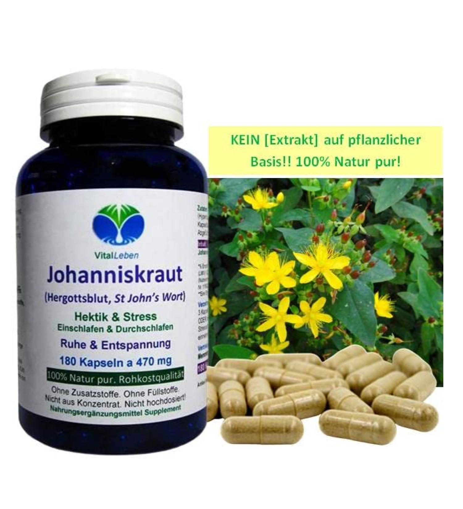 St. John's Wort Natural Hypericin 180 Capsules - Promote Relaxation Sleep & Nerve Balance - 100% Natural Supplement for Inner Peace - Buy Online on GoSupps.com