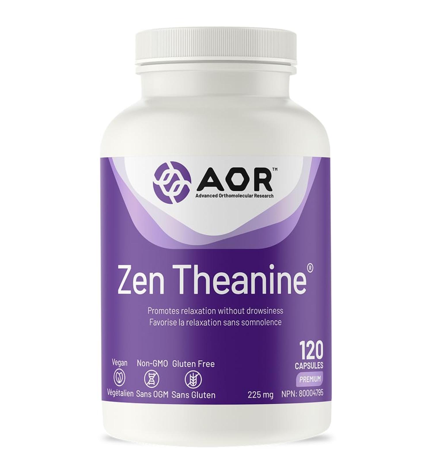 AOR - Zen Theanine 225mg 120 Capsules - L-Theanine Supplement for Mental Health Mood Support Cognitive Support Calm Support Supplement Focus Supplement Relaxation and Sleep Support 120 count (Pack of 1) - Buy Online on GoSupps.com