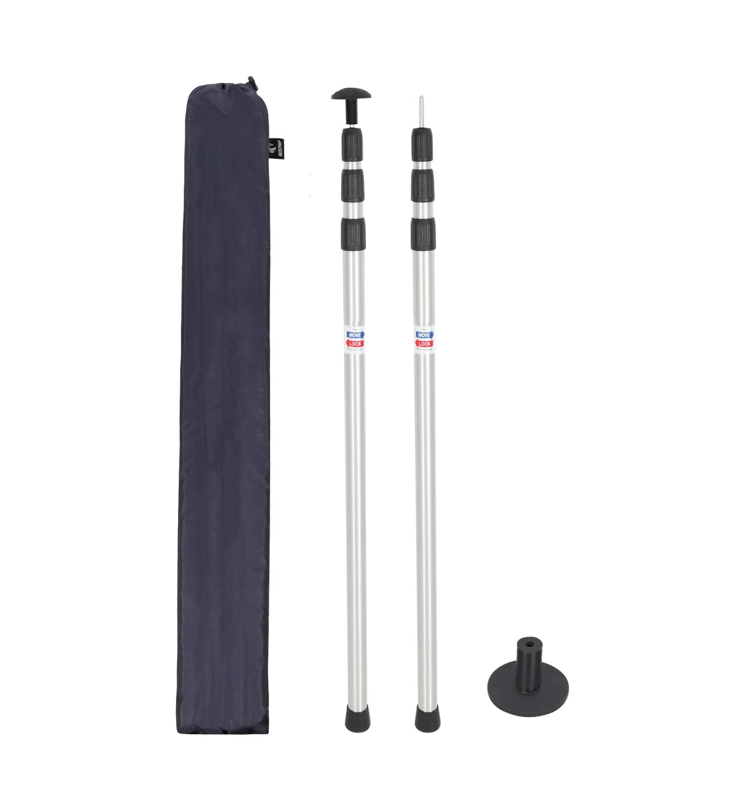 REDCAMP Aluminum Tarp Poles Set of 2 - Heavy Duty & Adjustable 35''-90''/75''-86'' - Lightweight Telescoping Tent Poles - Buy Online on GoSupps.com