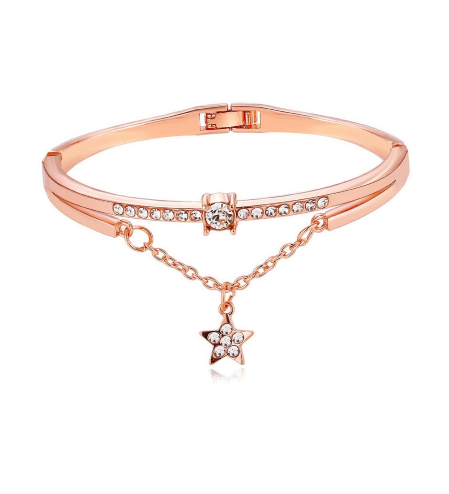 Buy Fomiyes Star Hand Jewelry Bracelet for Women | Sun & Moon Design | Stylish European & American Style | 19.5*1.2cm Gold Arm Loop Bracelet - Buy Online on GoSupps.com