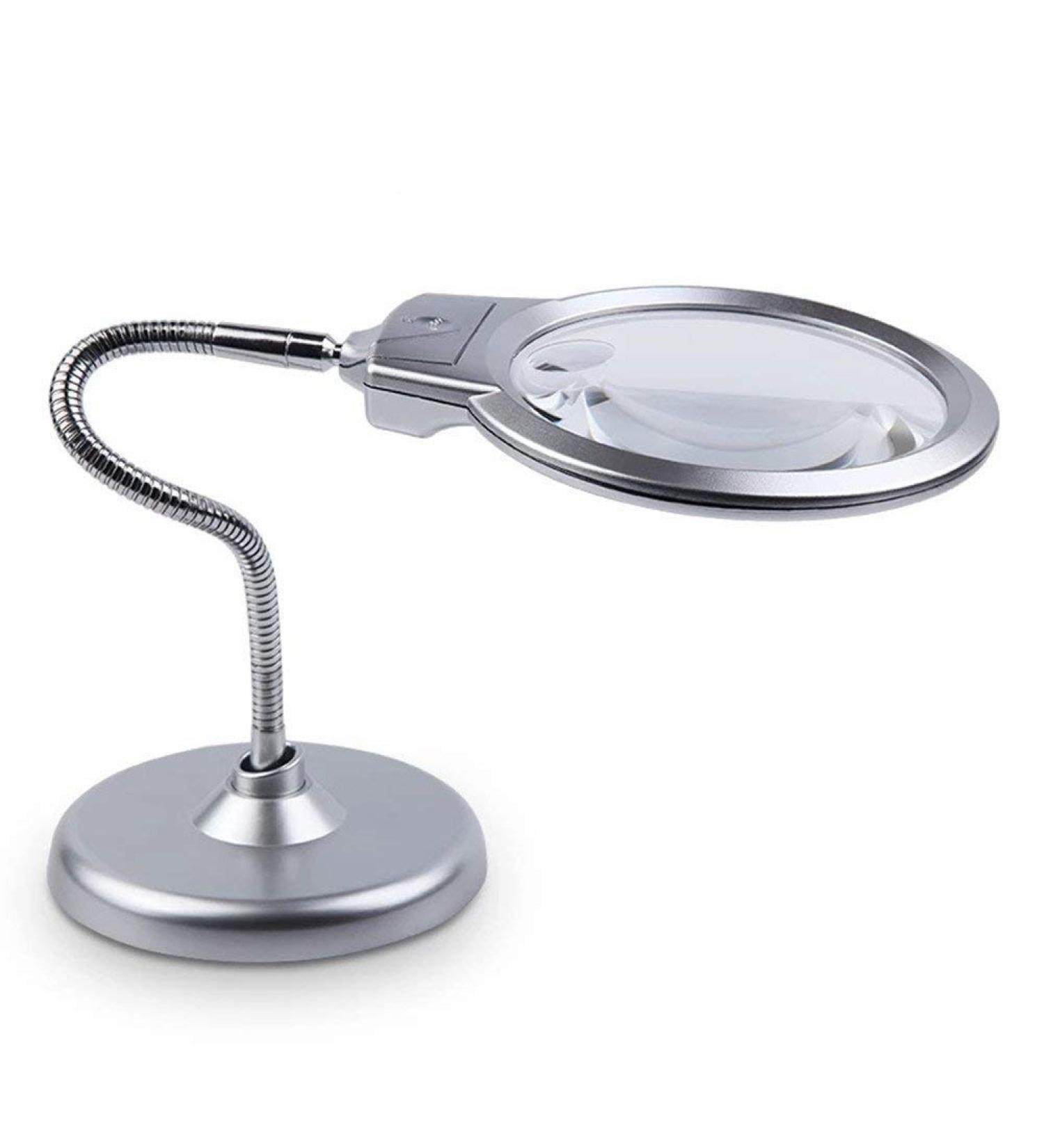Desktop Double Lens Magnifying Glass with Light Metal Hose Suitable for Older Students to Read/Observe/Repair Advanced 2X 5X Magnifying Glass Good Times - Buy Online on GoSupps.com