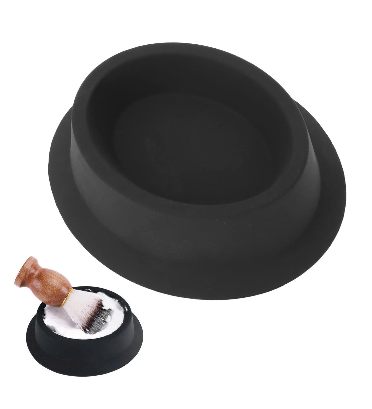 Portable Silicone Razor Shell - Shaving Foam Bowl & Shaving Tool for Home & Salon - Soft Clean Black - Buy Online on GoSupps.com