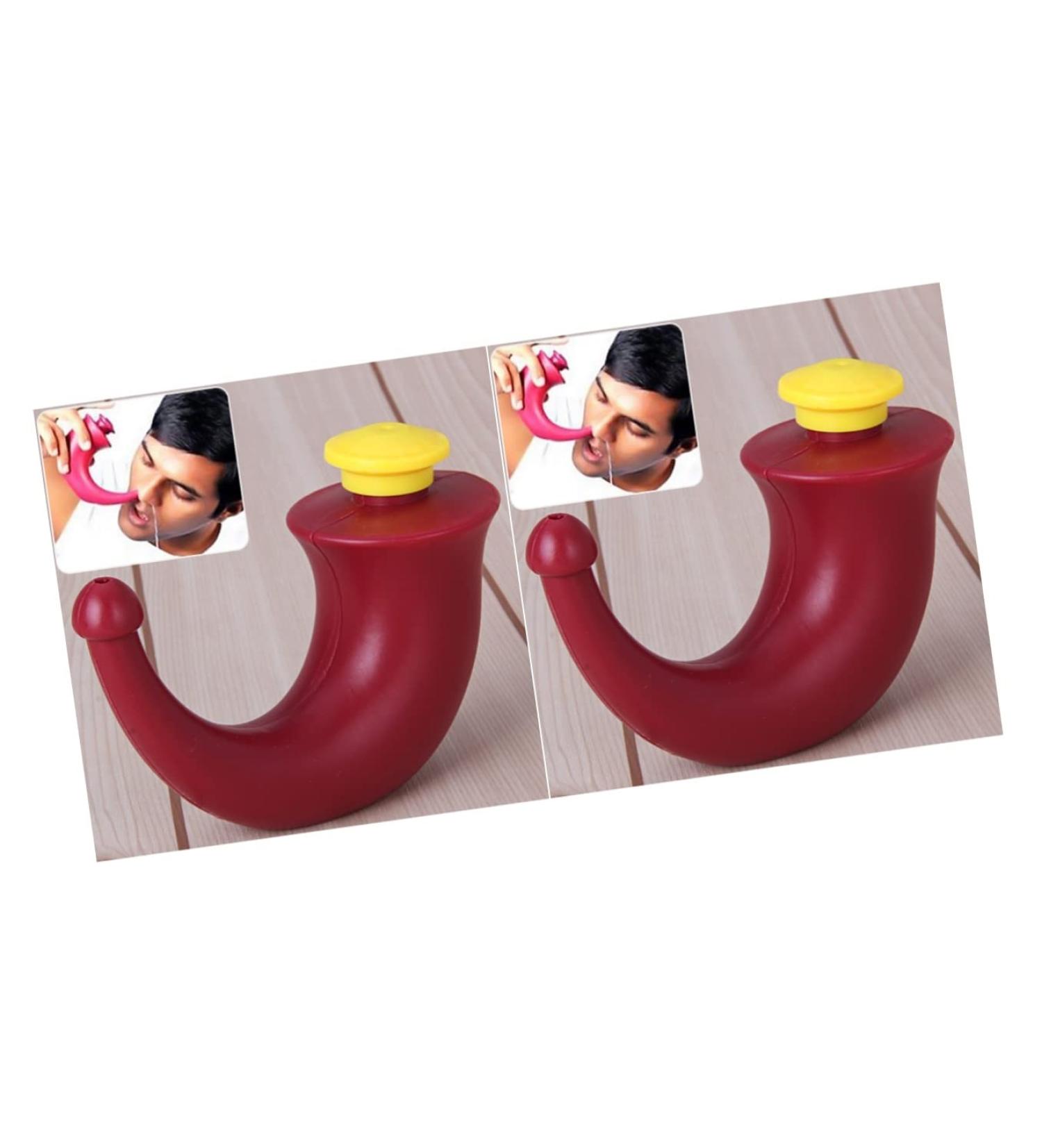 Healeved 2pcs Nasal Wash Kit - Kid-Friendly Neti Red Rinsing Yoga Cleanser for Sinus Relief - Adult Nose Pot Irrigation for Nasal Health - Buy Online on GoSupps.com