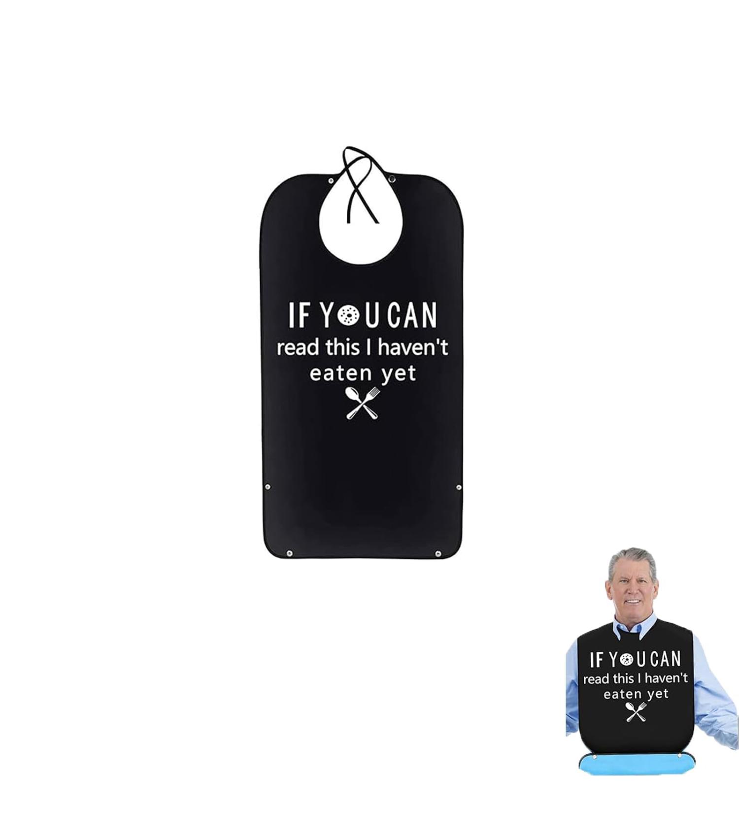 Dyzoxa Funny Waterproof Bibs for Men and Women - Washable and Reusable Clothing Protector with Crumb Catcher for Elderly - Buy Online on GoSupps.com
