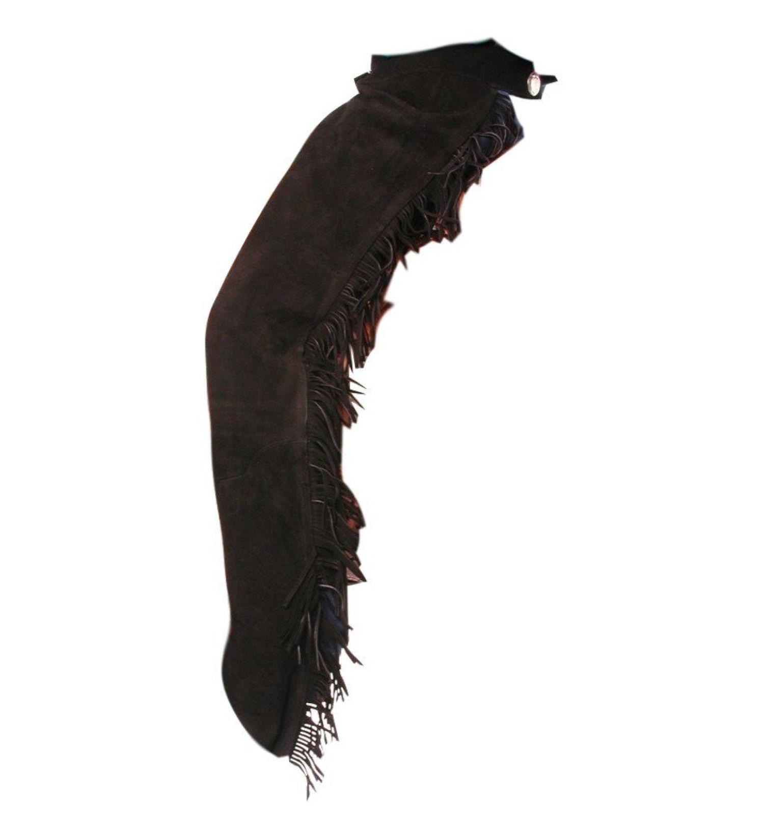 Tough1 Suede Equitation Chaps Black Medium