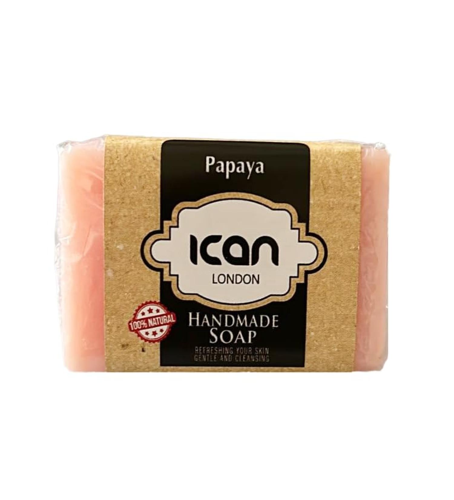 ican London Papaya Natural Handmade Refreshing & Cleansing Soap For Face And Body 45g