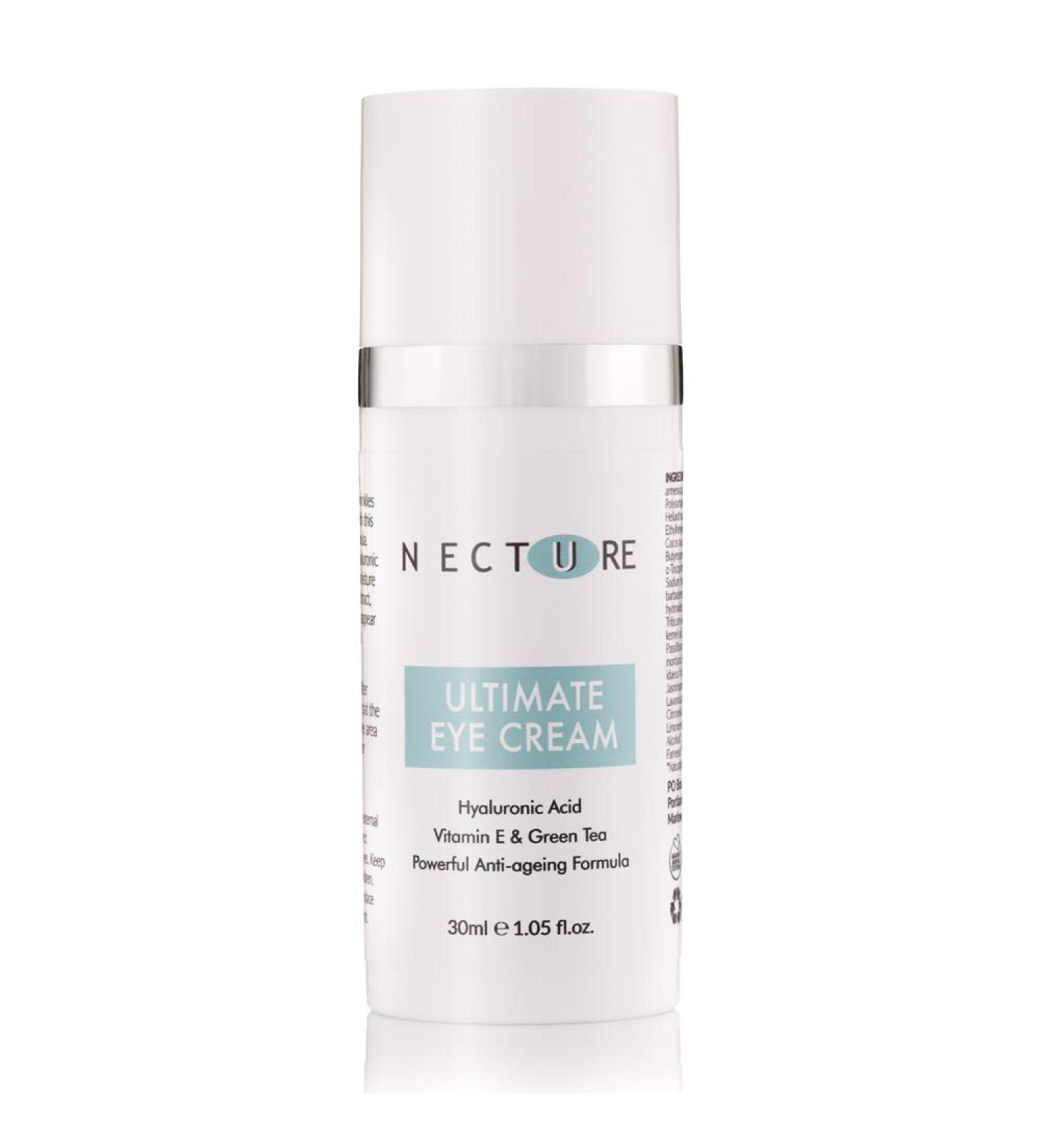Necture Vegan Ultimate Eye Cream 30ML DOUBLE SIZE with Hyaluronic Acid Vitamin E & Green Tea Anti-Ageing Reduces Wrinkles Dark Circles Puffy Eye Bags. Plumps Brightens Organic Made in UK - Buy Online on GoSupps.com
