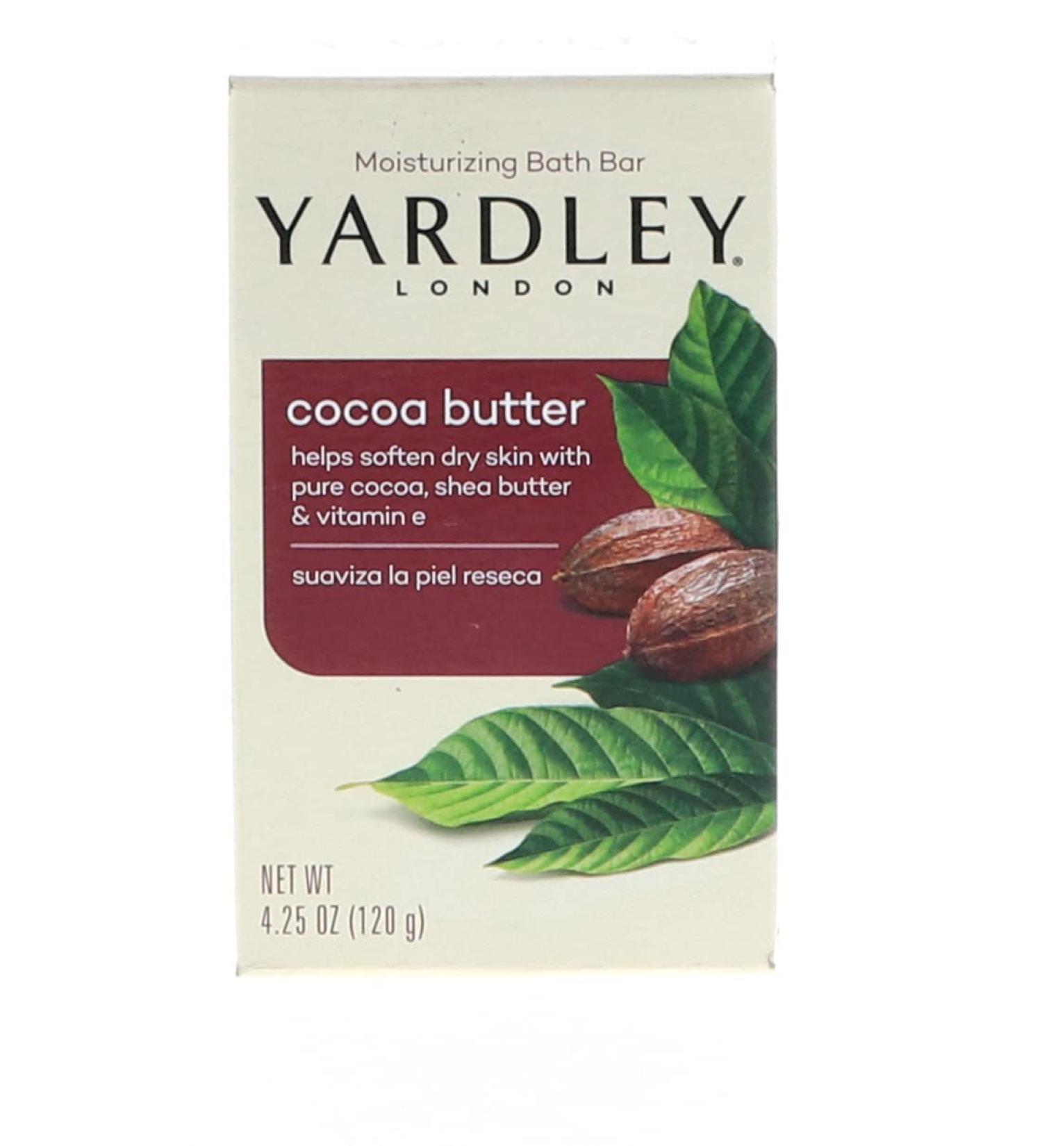 Yardley Cocoa Butter Moisturizing Bar Chocolate Scent 4.25 Oz | Premium Hydrating Soap for All Skin Types | International Shipping Available - Buy Online on GoSupps.com