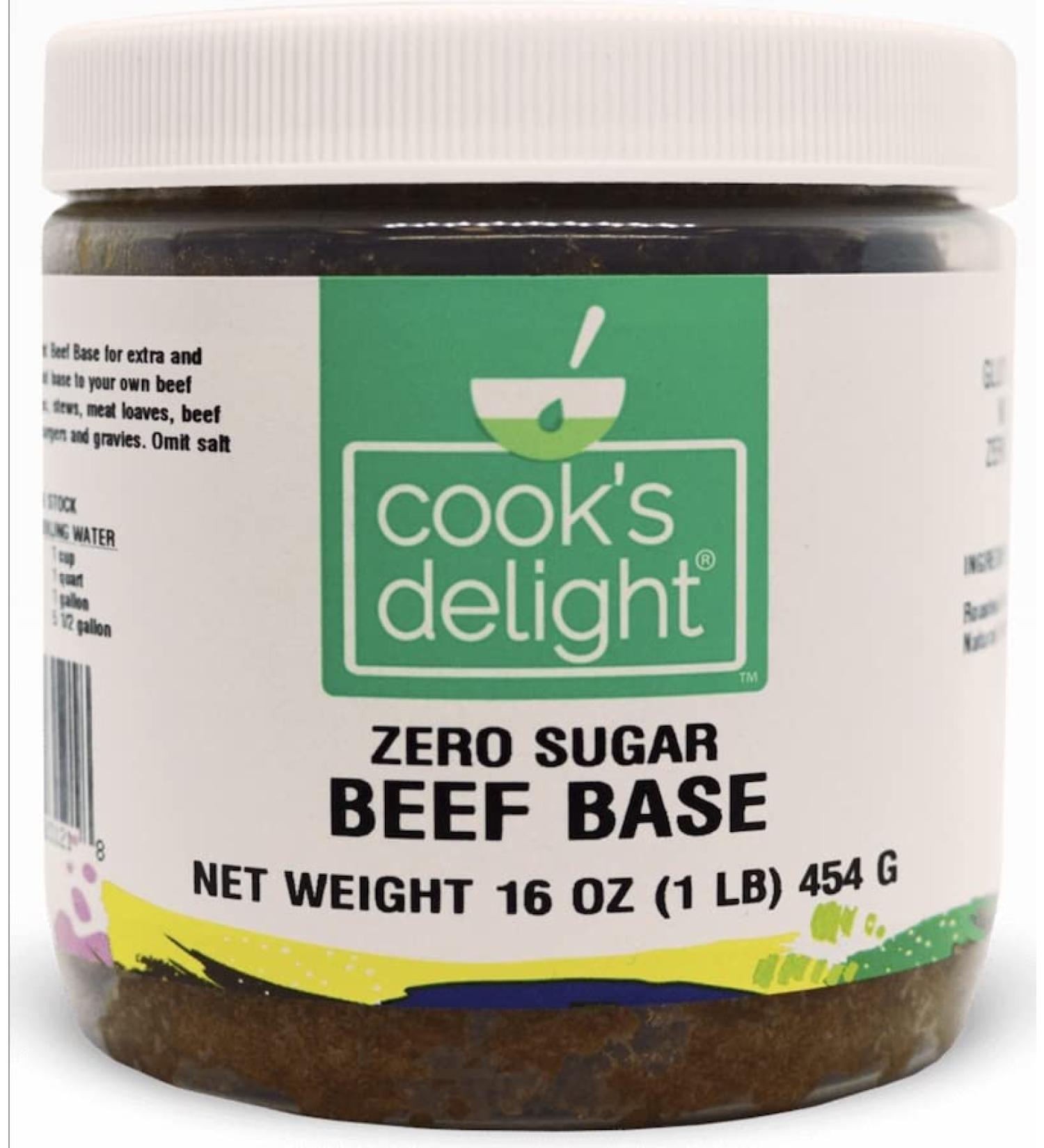 Cook's Delight Zero Sugar Beef Base - 1 lb | Makes 5 1/2 Gallons | Sugar Free Beef Stock - Buy Online on GoSupps.com