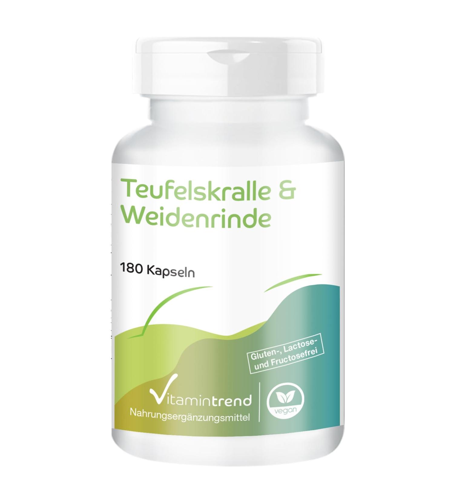 Harpagophytum and Willow Bark 900mg - FOR 3 MONTHS! - Box of 180 capsules - Devil's Claw and Willow Bark | Vitamintrend  - Buy Online on GoSupps.com