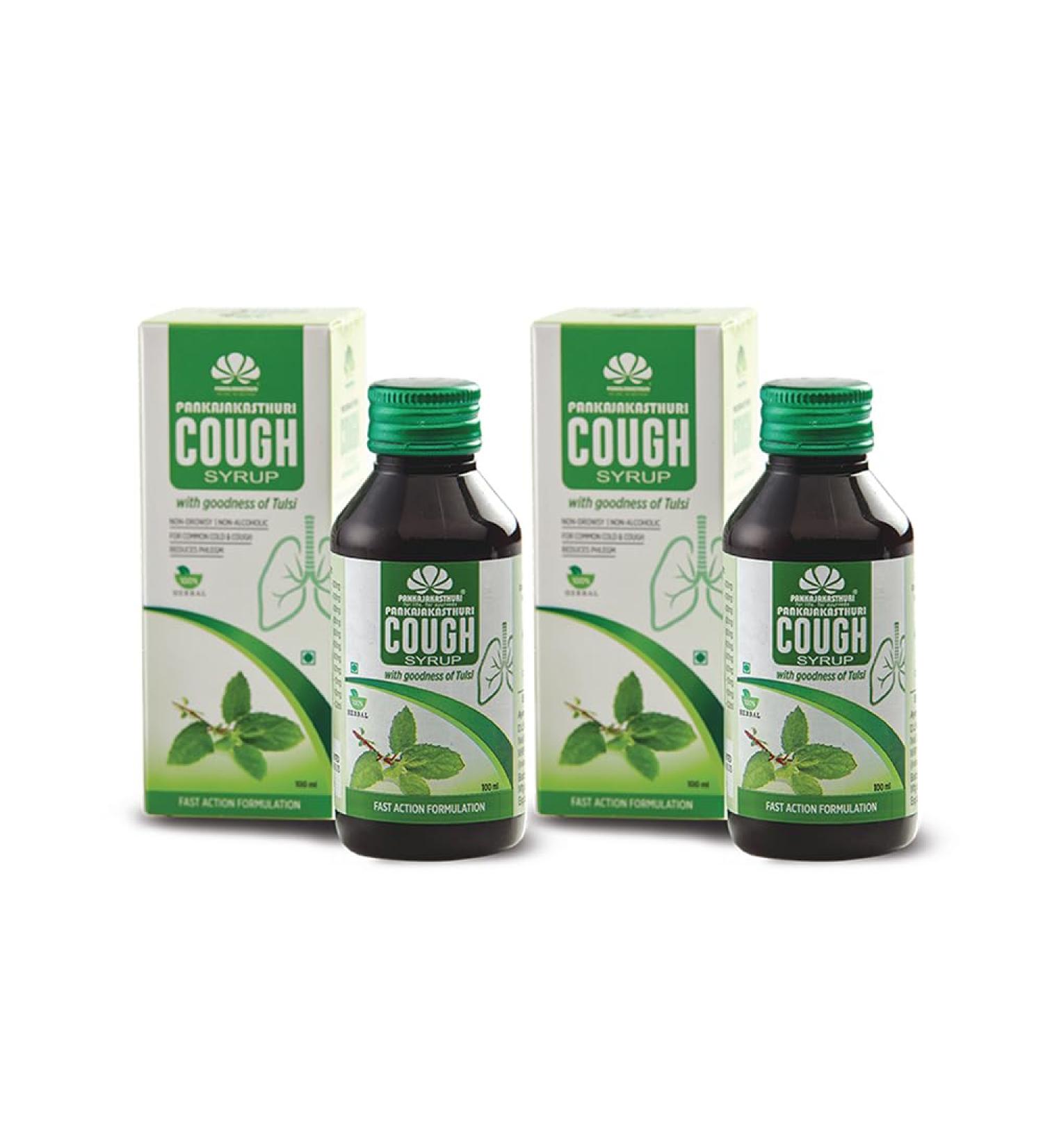 Cough Syrup with Tulsi for Cough and Cold 100ml - Pack of 2 - Buy Online on GoSupps.com