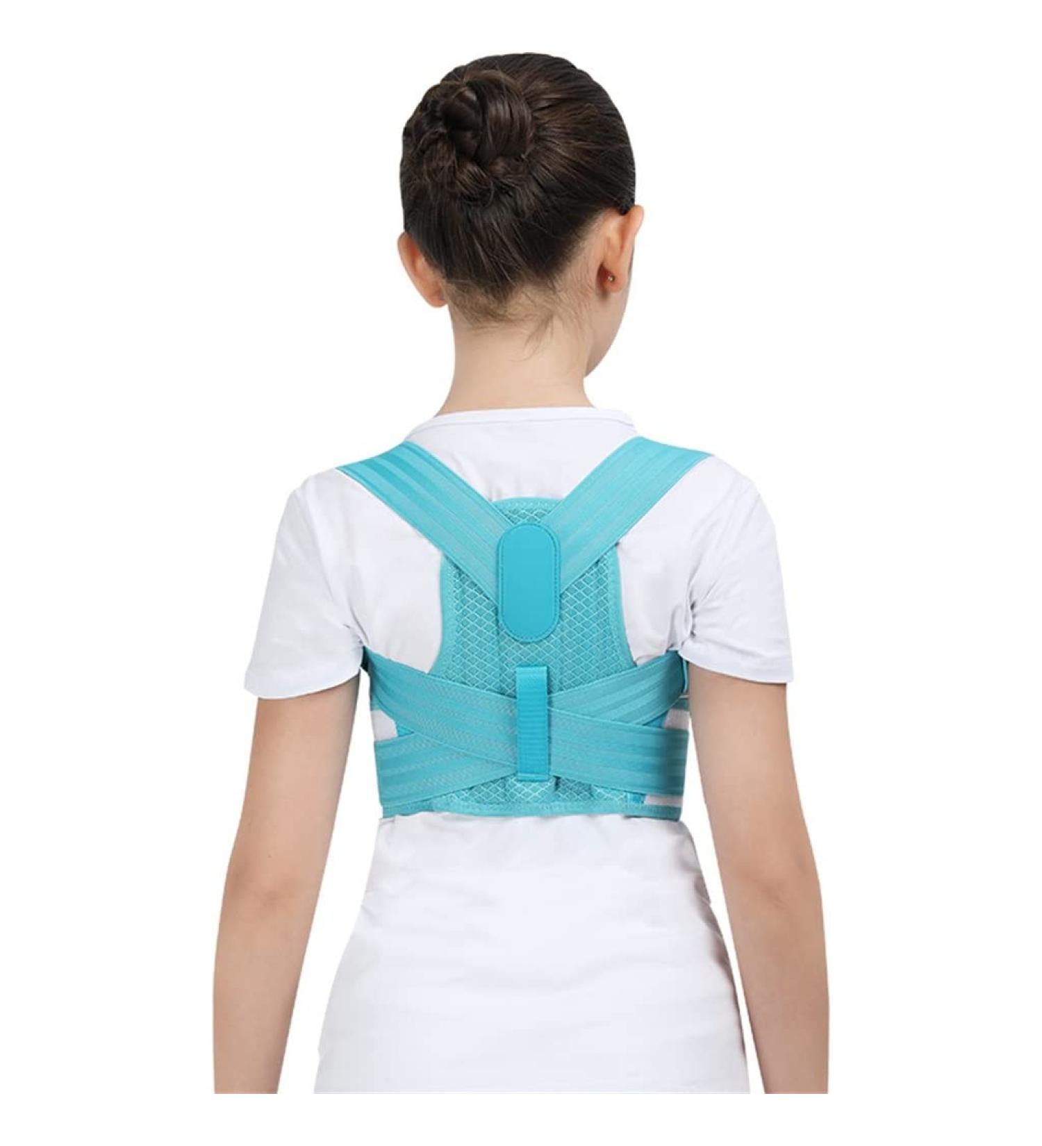 YMGSCC Adjustable Children Posture Corrector Back Orthopedic Corset Spine Lumbar Shoulder Braces(Blue L) Large Blue - Buy Online on GoSupps.com