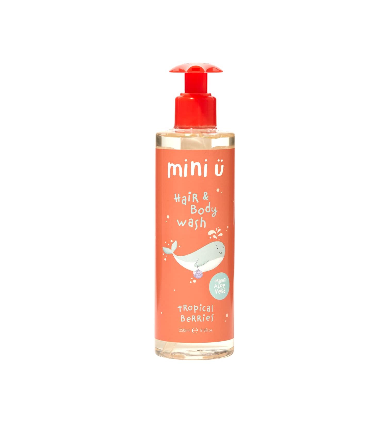 Mini U Tropical Berries Hair & Body Wash Yellow for Children - Vegan-Friendly & UK-Made - Buy Online on GoSupps.com