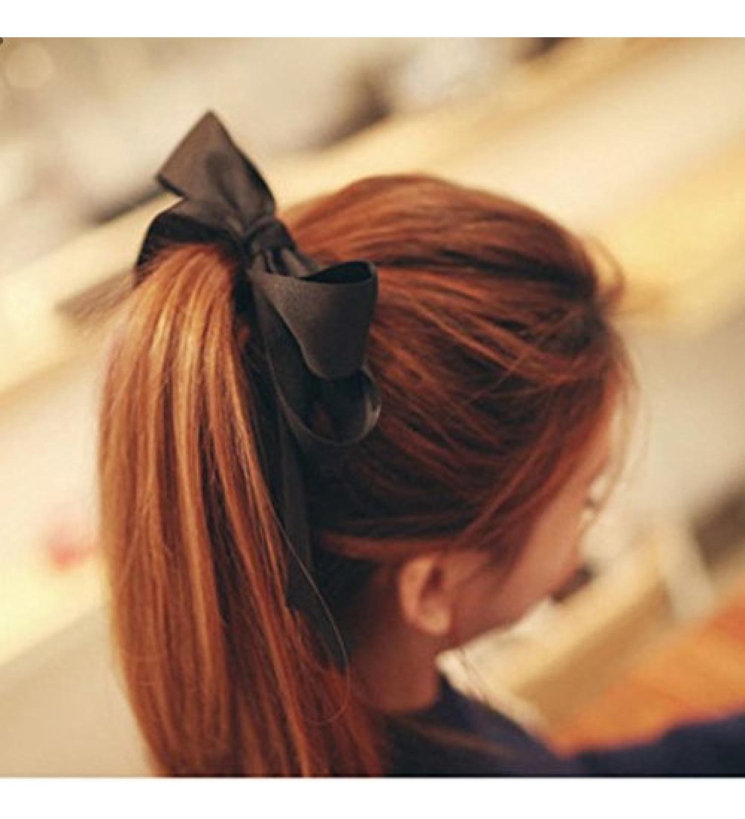 Miya Cute Girls Hair Tie - Elegant Black Lace Satin Bow Hairband | High-Quality Hair Accessory - Buy Online on GoSupps.com