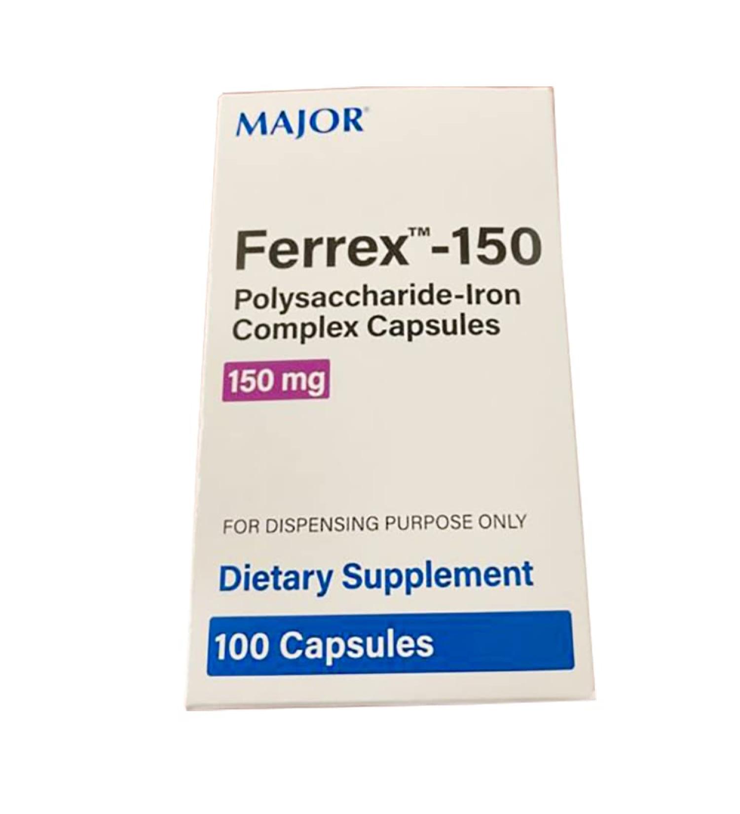 Major Ferrex-150 Polysaccharide-iron Complex Capsules 10 X 10