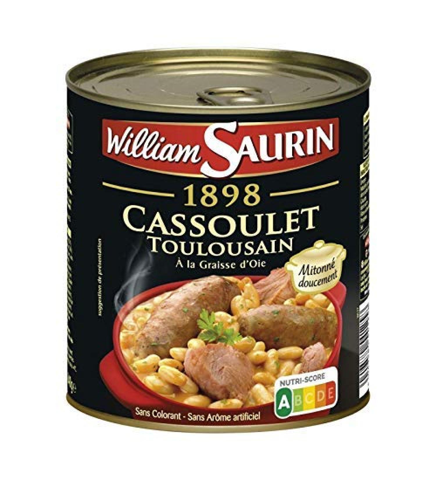 WILLIAM SAURIN - Cassoulet Toulousain 840G - Pack of 3 - free delivery