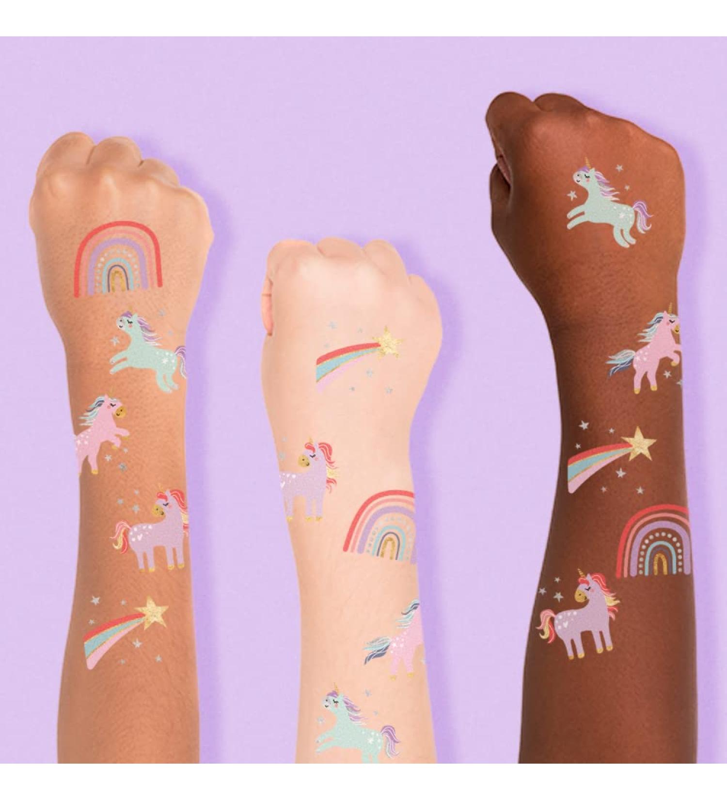 Enchanting Unicorns Variety Set - 25 Kids Flash Tattoos | Metallic & Glitter | Unicorn Party Favors - Buy Online on GoSupps.com