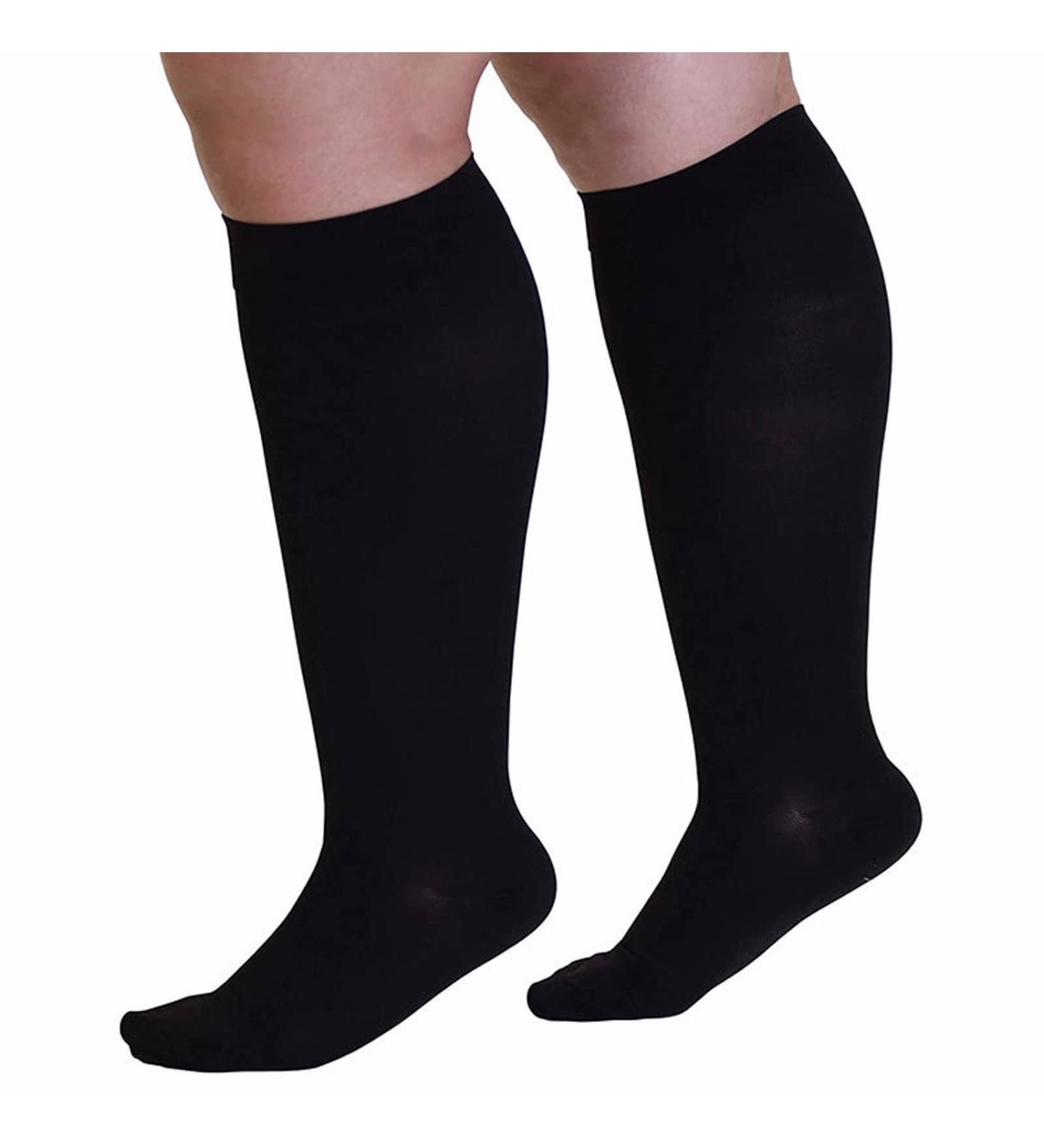 Shop WSYKC Ultra-Wide Compression Socks - 20-30 mmHg 6XL Ideal for Sports & Long Distance - 2 Pairs in Black - Buy Online on GoSupps.com
