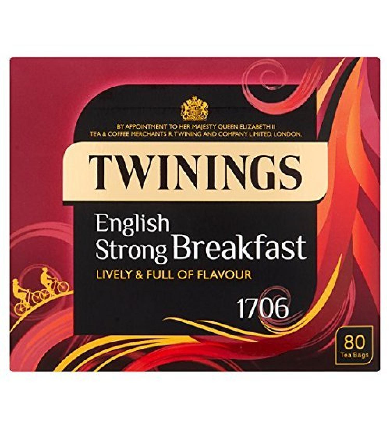 Twinings Twinings Twinings 1706 English Strong Breakfast Tea 80 sachets de th 250 g (lot de 3)