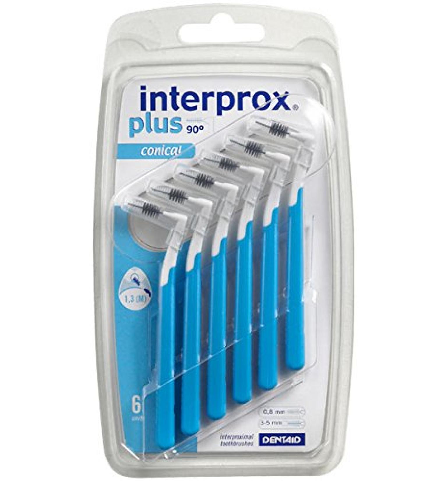 6x Interprox plus interdental brushes blue conical 6-pack (6x 6-pack)