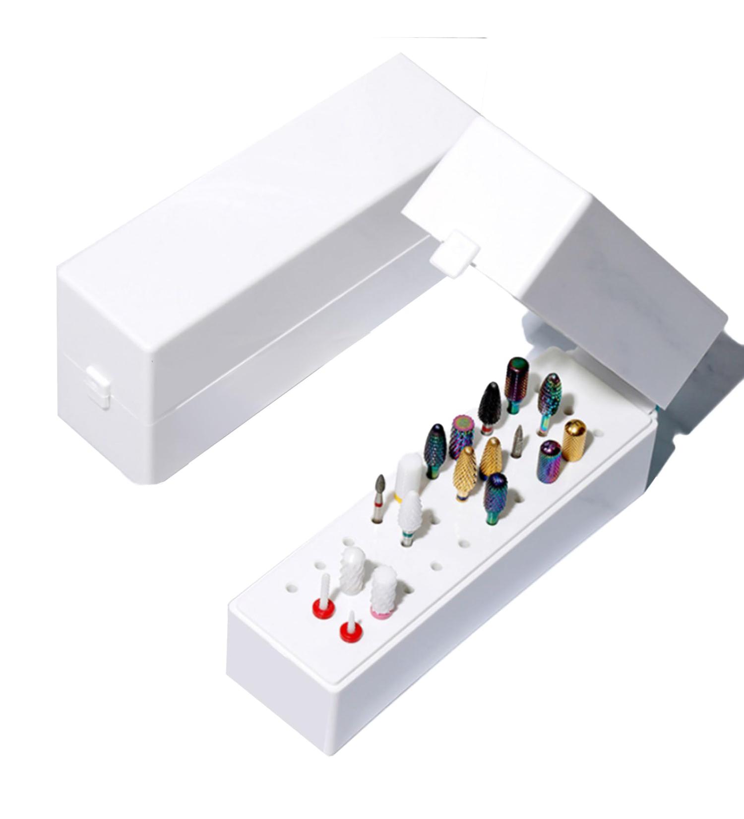 Nail Miller Bit Holder | 30 Holes Nail Drill Storage Box | Nail Art Drill Display Rack | Manicure Tools - Buy Online on GoSupps.com