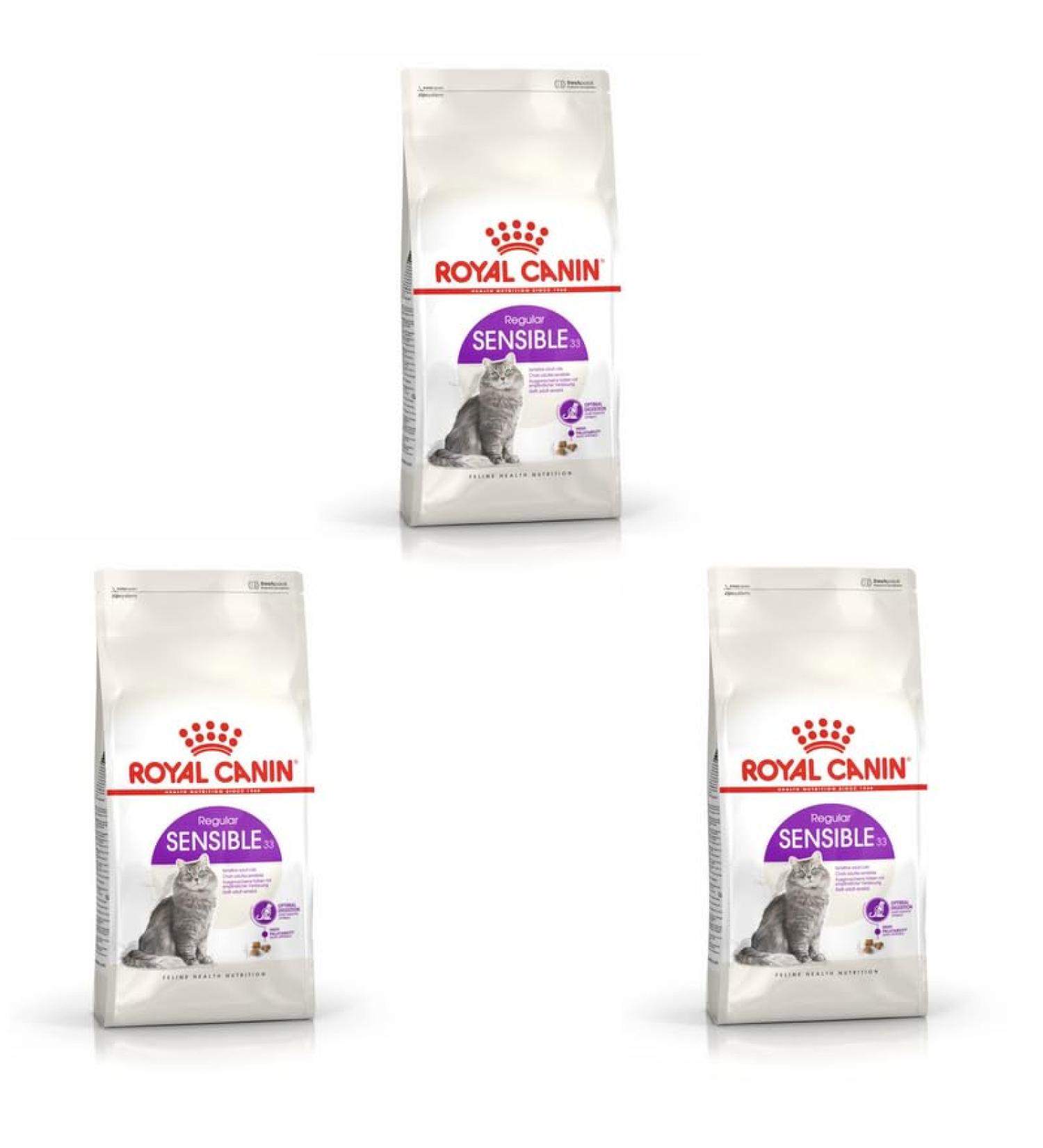 Royal Canin Sensible Complete Adult Dry Cat Food 3 x 400g - Buy Online on GoSupps.com