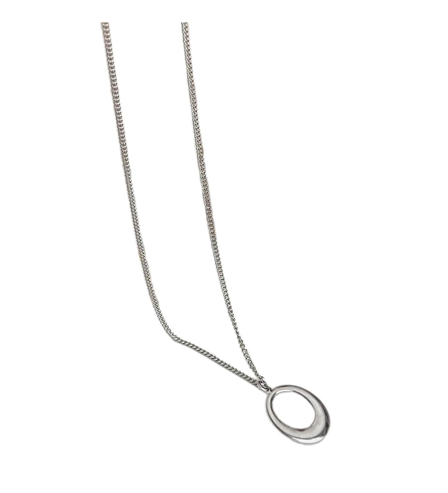 OralGos Fashion Oval Pendant Necklace - Cute Cool Simple Choker Statement Jewelry in Stainless Steel - Shop Internationally - Buy Online on GoSupps.com
