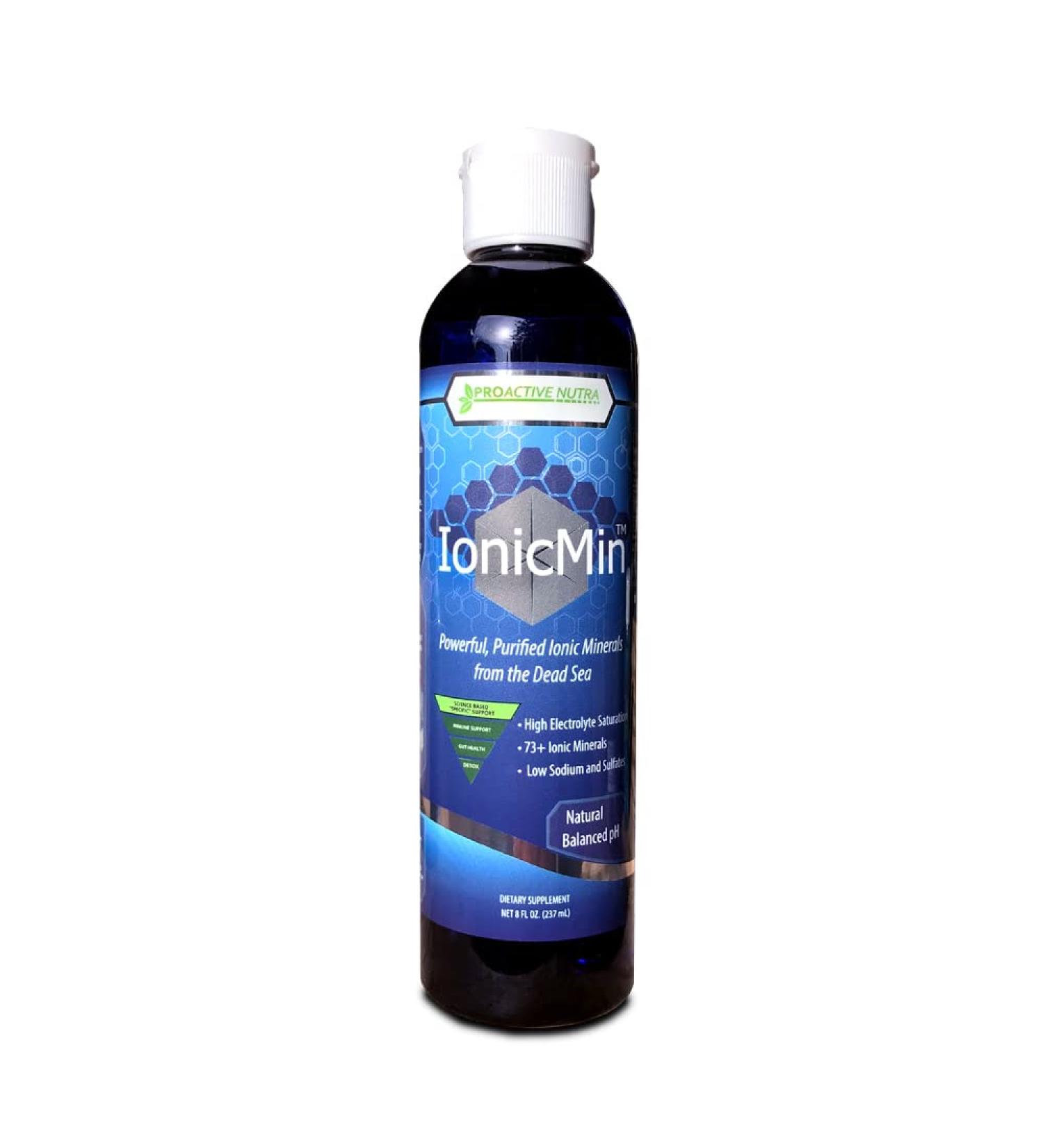 IonicMin - 73+ Purified Ionic Minerals from The Dead Sea | High Electrolyte, Low Sodium, Low Sulfate | Mineral Supplements - 8 fl. oz - Buy Online on GoSupps.com