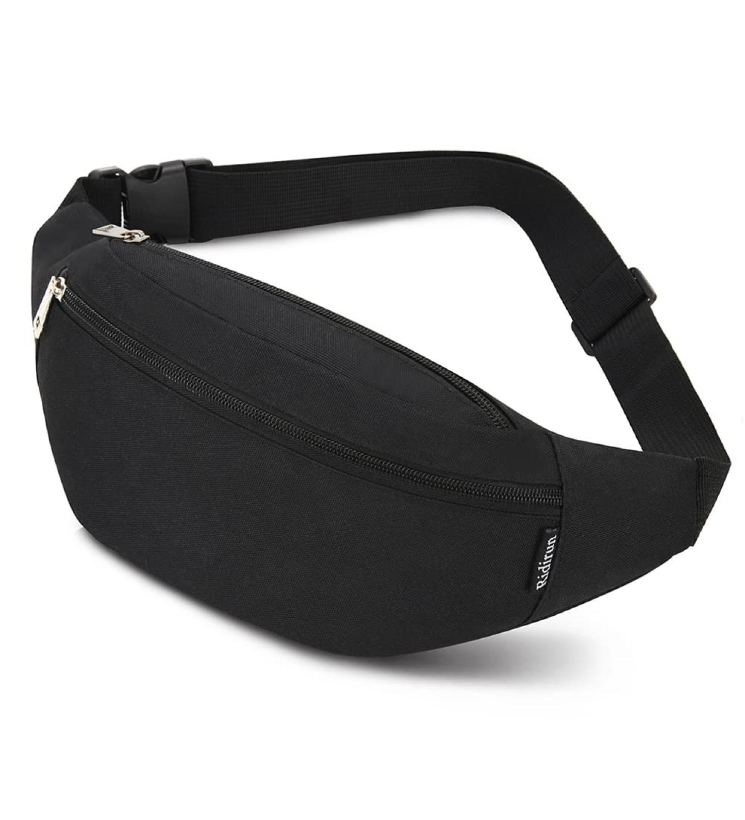 Shop Bawn Black Belt Pocket Hip Bag for Men & Women | Large Cell Phone Doggy & Fitness Pouch for Outdoor Sports & Camping - Buy Online on GoSupps.com