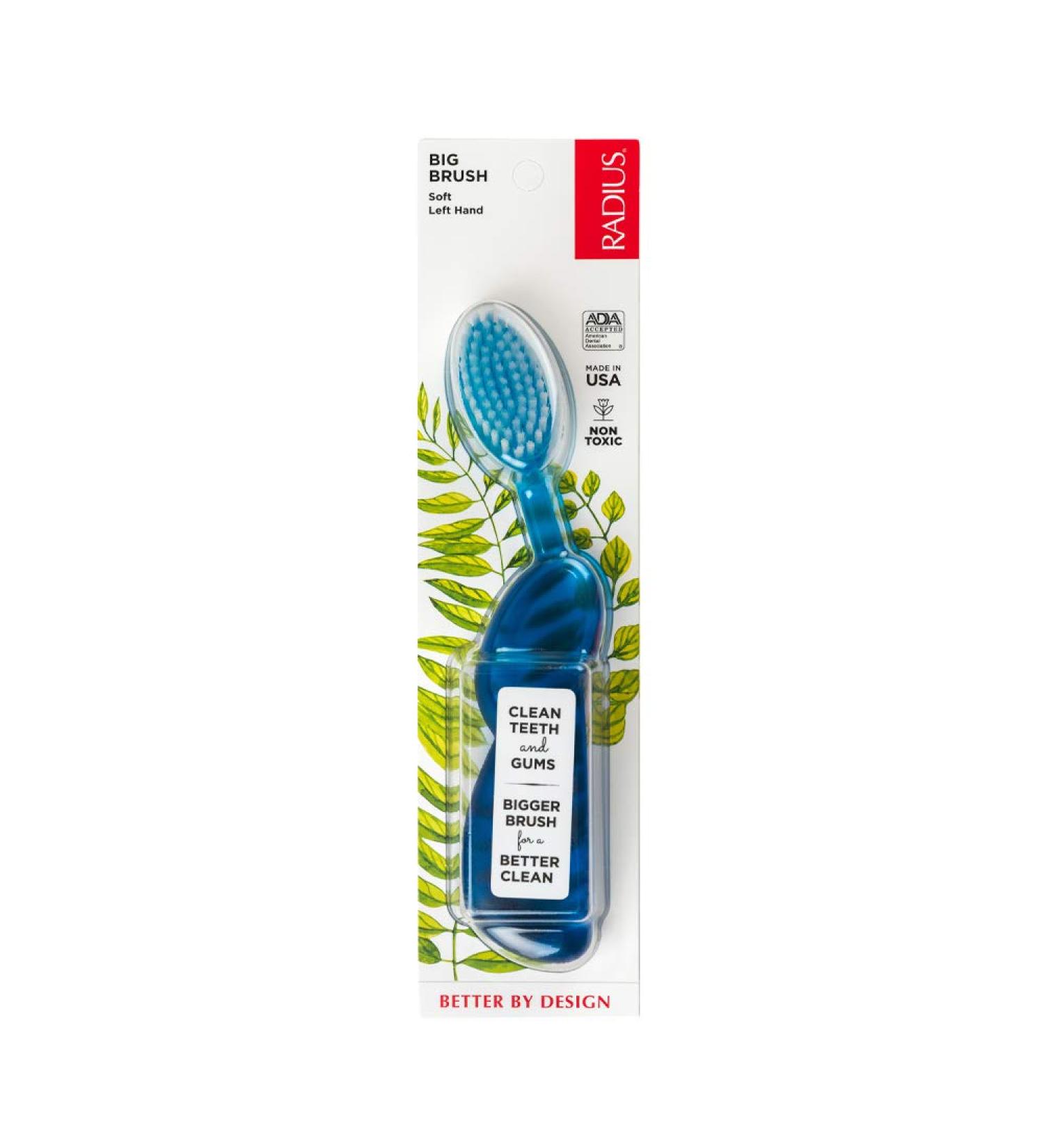 RADIUS Left Hand Toothbrush - Soft Bristles for Gum Health, Sustainable Materials (Colors Vary) - Buy Online on GoSupps.com