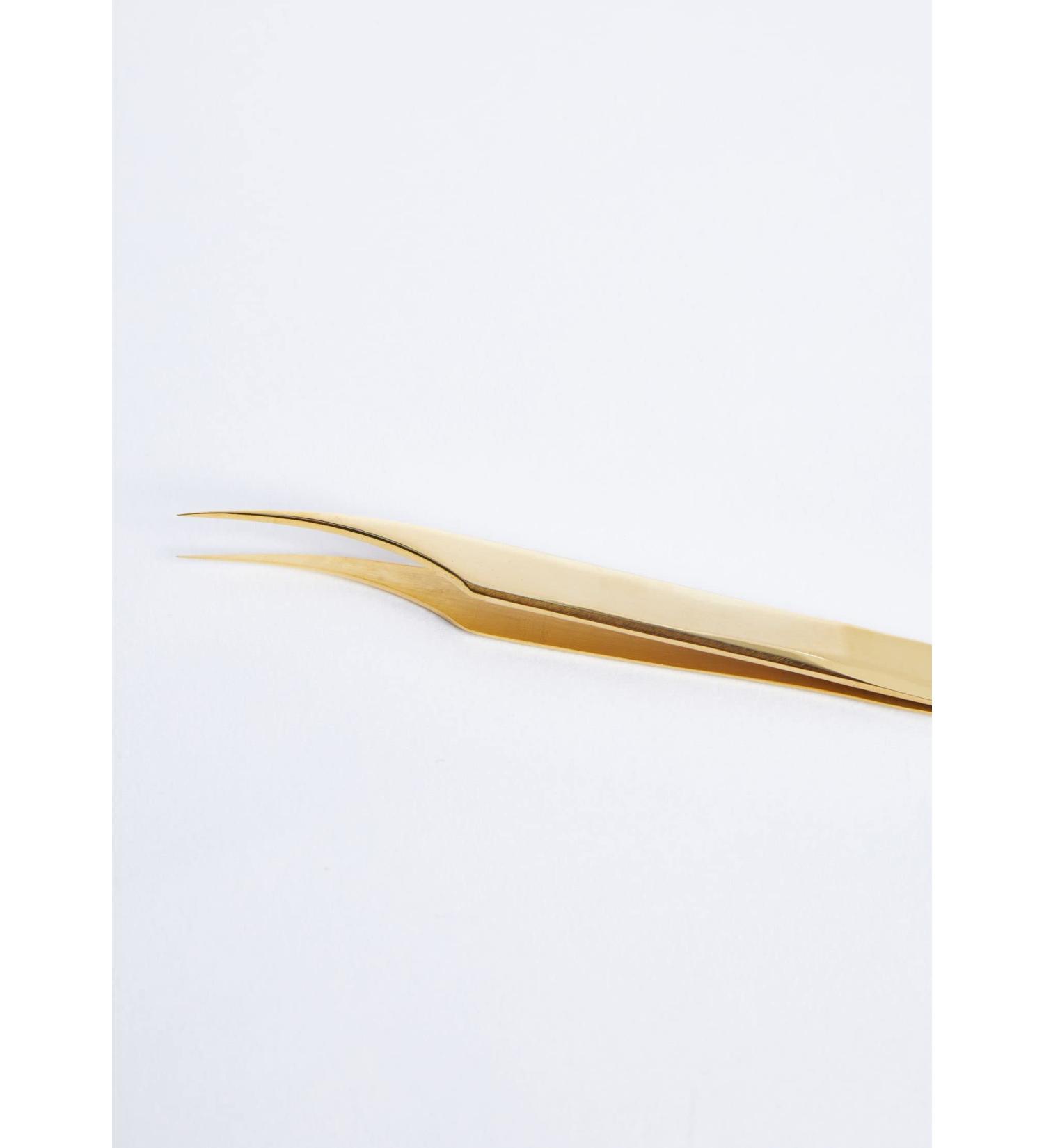 Lavi Lashes Eyelash Tweezers Professional Stainless Steel Tweezers Lash Extension Isolation Volume Classic Curved Straight Tweezer with Measurements - Gold (Curved Isolation) - Buy Online on GoSupps.com
