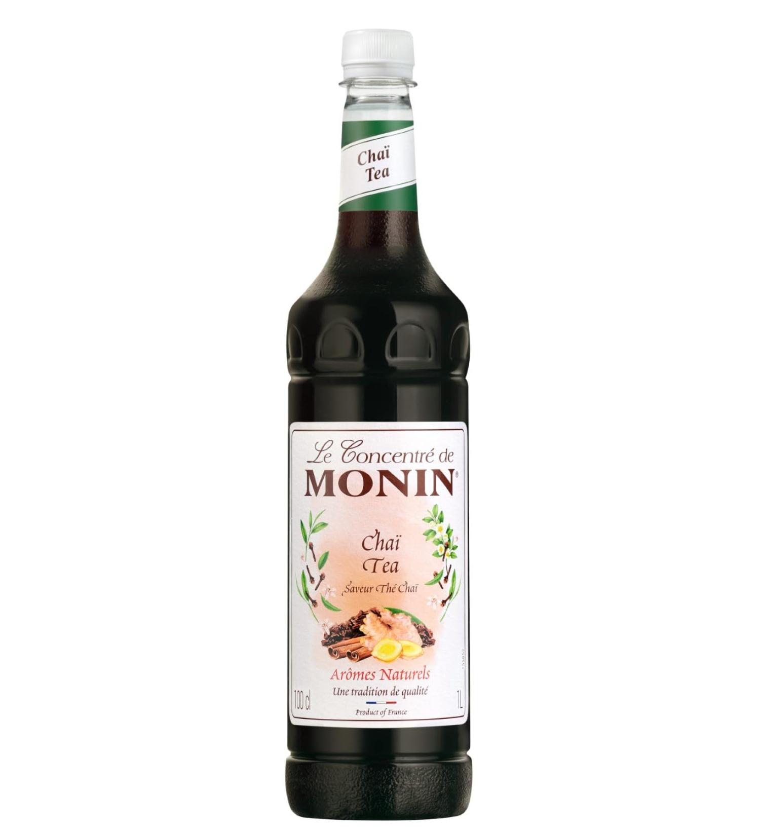 MONIN Premium Chai Tea Syrup 1L for Chai and Cocktails. Vegan-Friendly Allergen-Free 100 Percent Natural Flavours and Colourings - Buy Online on GoSupps.com