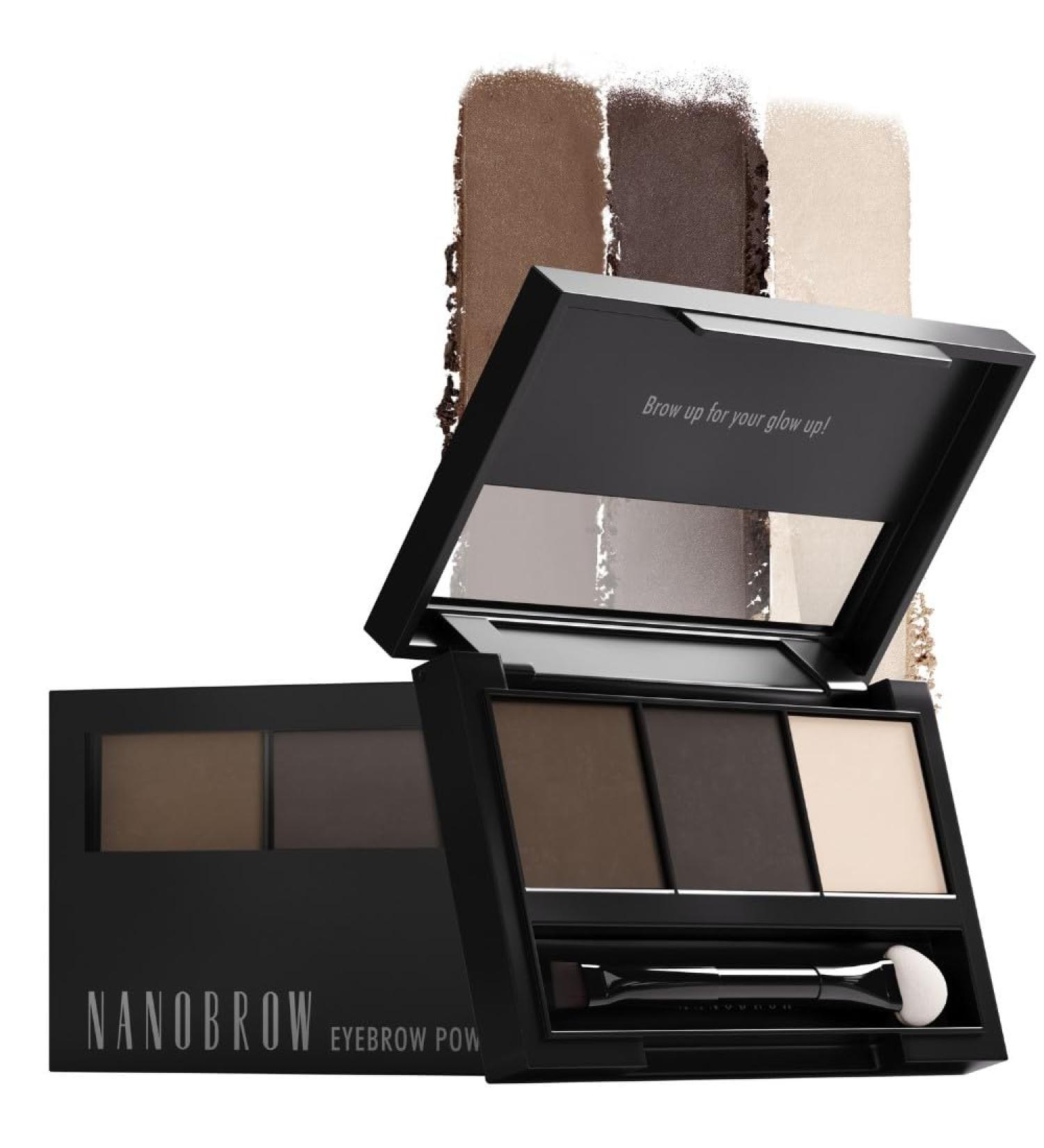 Set de fards sourcils Nanobrow Eyebrow Powder Kit - Poudres sourcils avec surligneur kit de coiffage des sourcils (Sombre) - Buy Online on GoSupps.com