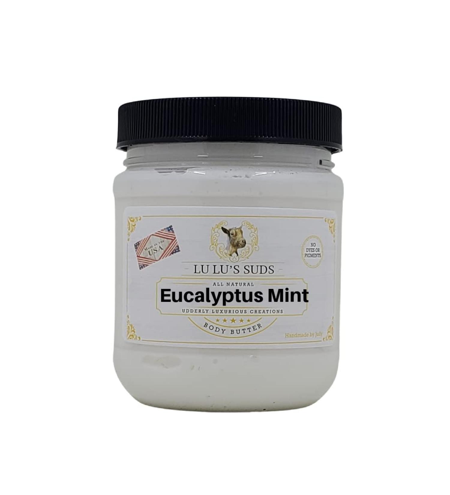 Lu Lu's Suds Hand Made All Natural Body Butter (8 oz Eucalyptus Mint) - Buy Online on GoSupps.com