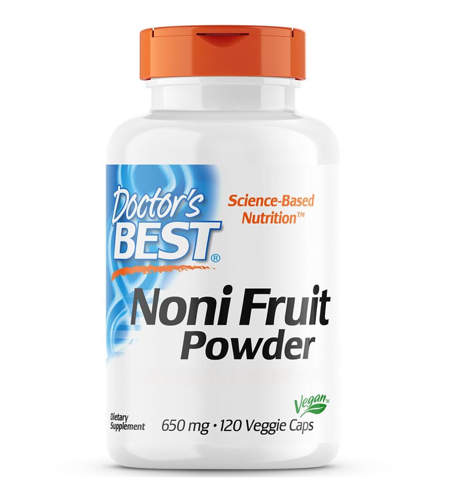 Doctors Best Noni Fruit Powder 650mg - 120 Vegan Capsules | Laboratory Tested Gluten Free Soy Free Vegetarian Supplements for Immune Support - Buy Online on GoSupps.com