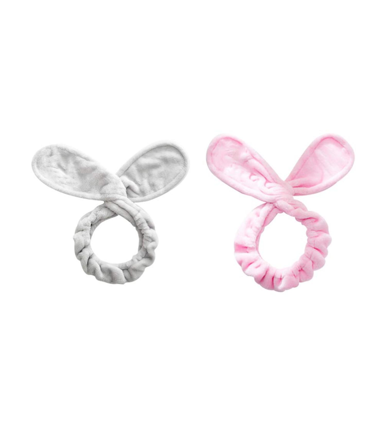 Minkissy Hasenohr Fleece Headband for Women & Girls | Makeup Hair Band & Facial Wash Accessories (Pink/Gray) - Shop Now! - Buy Online on GoSupps.com