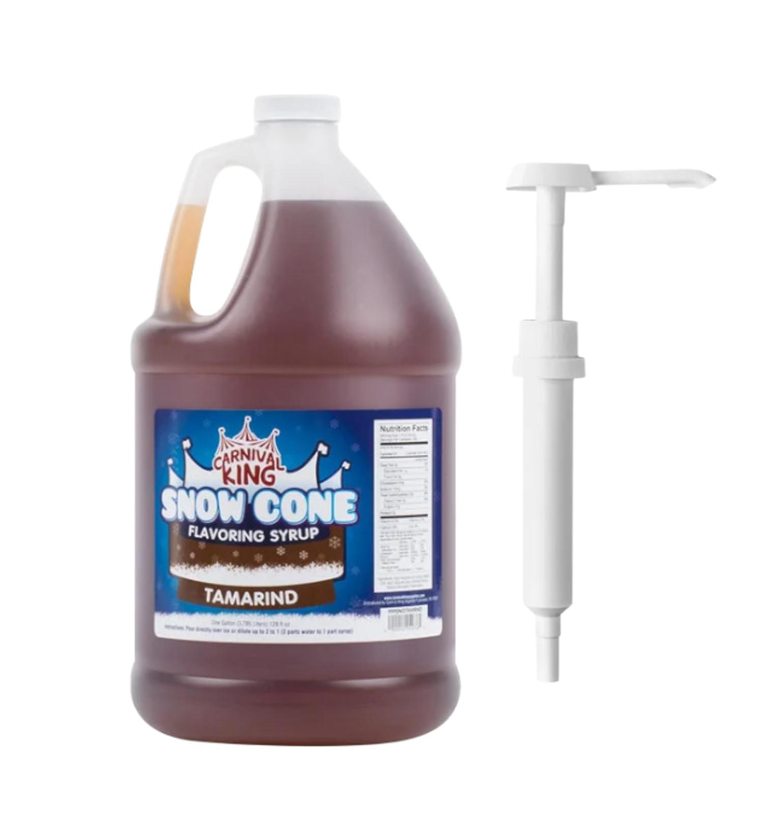 ZippySweets - Tamarind Flavour Snow Cone Syrup with Complimentary Pump 1 Gallon - Makes Up to 128 Snow Cones Perfect Shaved Ice Syrup for Shaved Ice Treats and Refreshing Confections - Buy Online on GoSupps.com