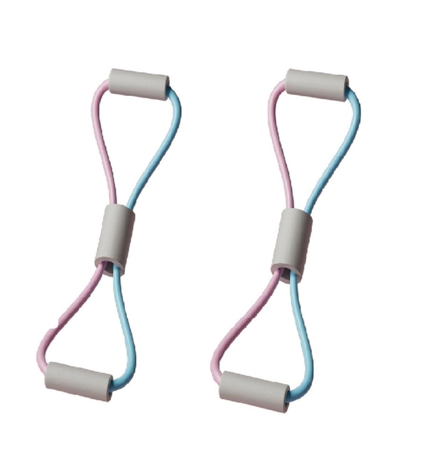 2 pcs 8 Shape Tensioner Stretch with Shoulder Arm Elastic Band for Chest Expansion Exercises Yoga Home Exercises. New (Powder Blue/Powder Gray) - Buy Online on GoSupps.com