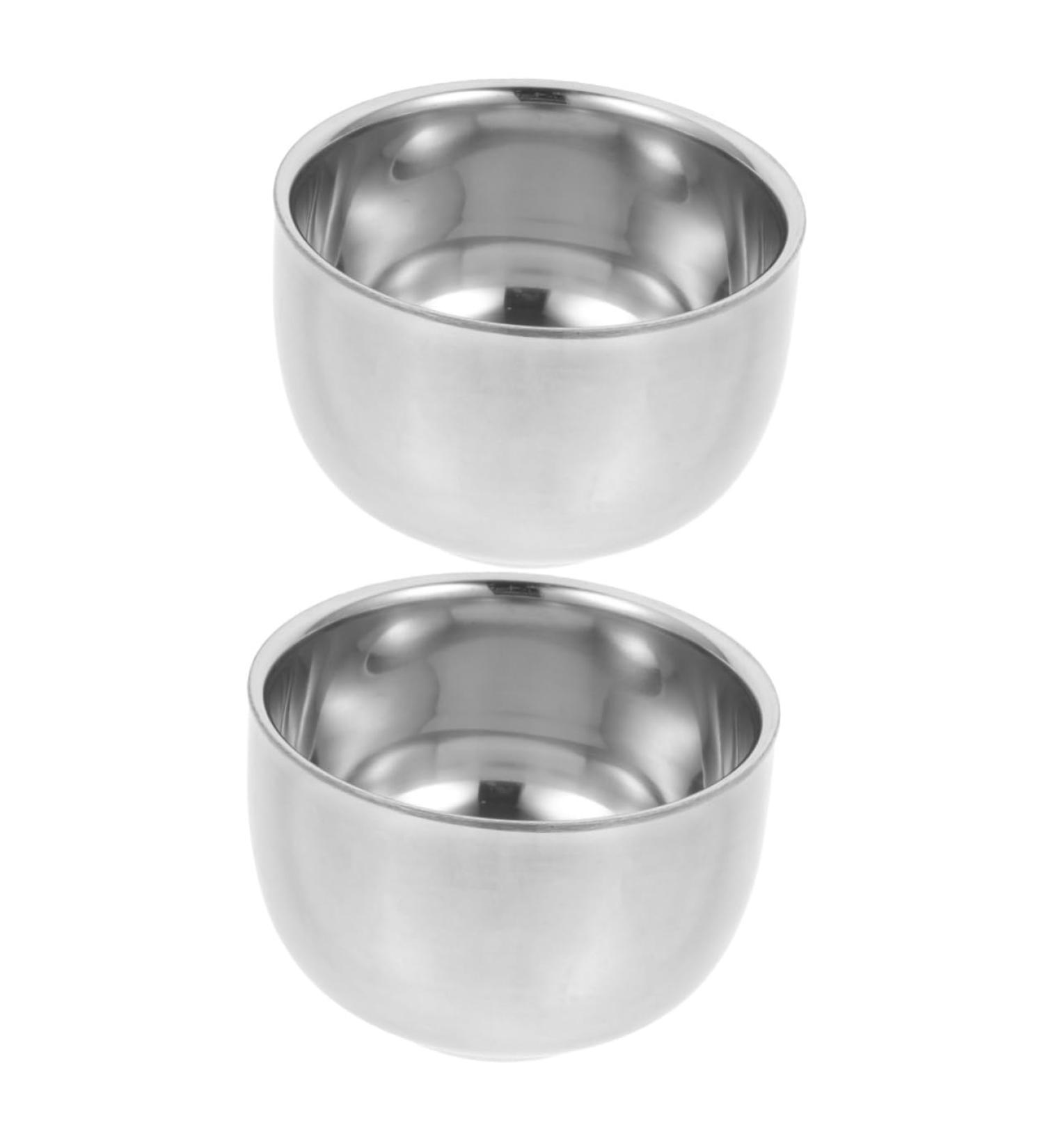 Minkissy Luxury 2-Piece Beard Bowl Set - Retro Razor Cup & Shaving Soap Holder in 304 Stainless Steel | Perfect Gifts for Men - Buy Online on GoSupps.com