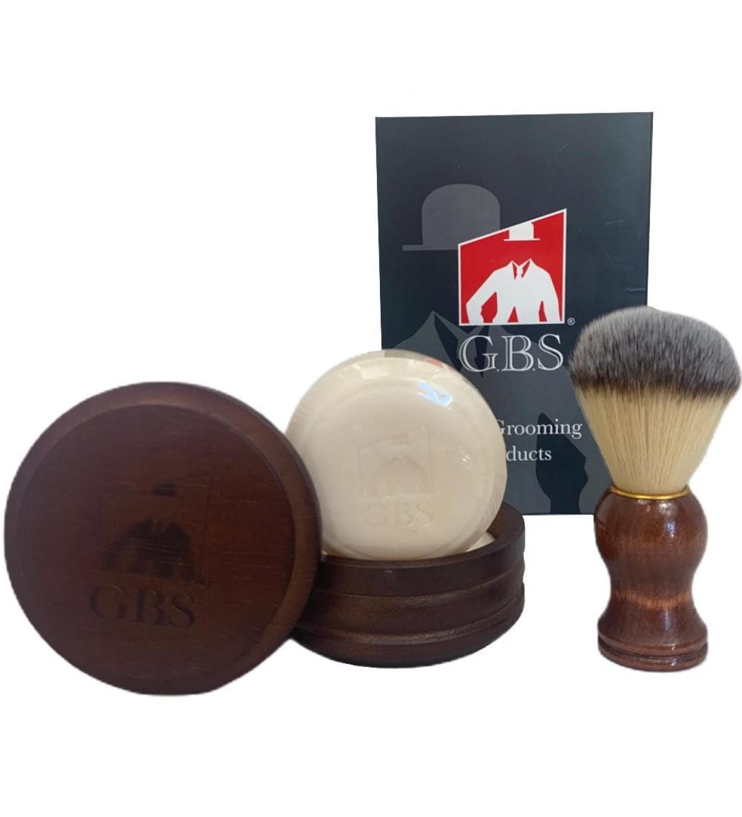 Men's Grooming Set - Wood Mug Shaving Bowl Pure Badger Brush & Natural GBS Ocean Driftwood Shave Soap | Premium Shaving Experience - Buy Online on GoSupps.com