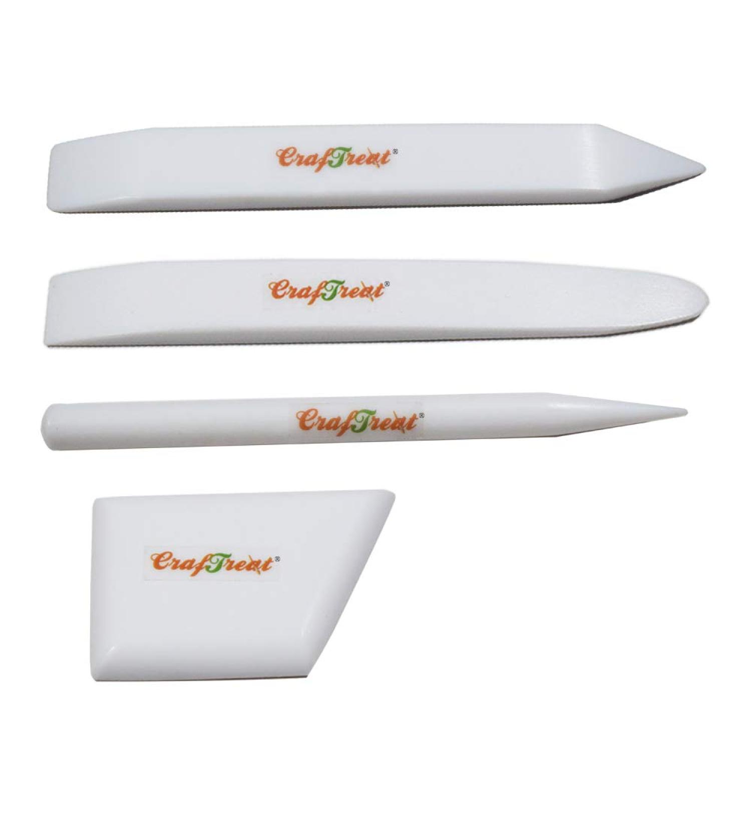 CrafTreat Teflon Bone Folder and Scoring Tool Set - Large Ergo Square - Paper Scorer, Card Folder, Binding Tool - Leather Burnisher - Non Stick Craft Tool - Buy Online on GoSupps.com