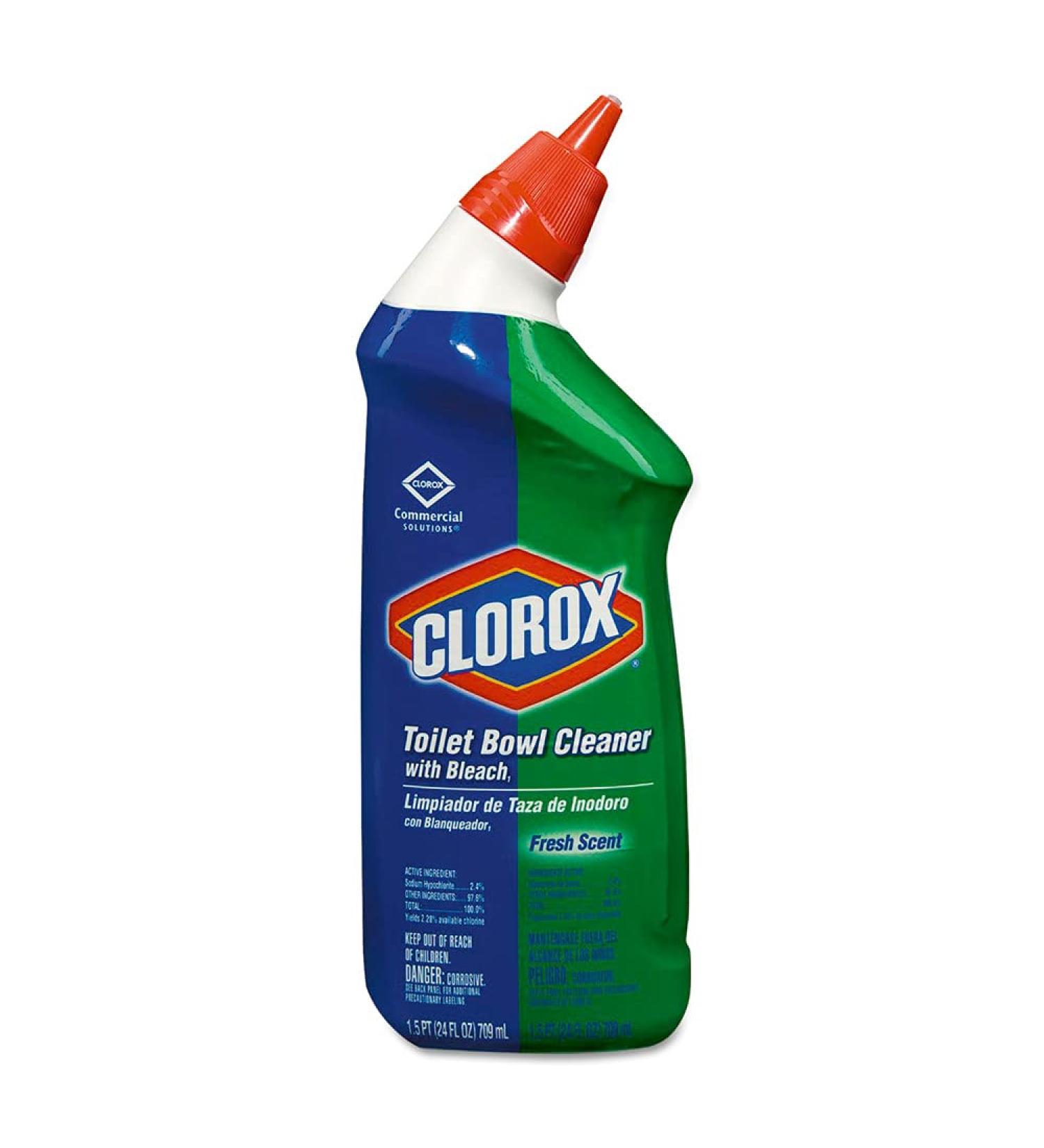 Clorox Toilet Bowl Cleaner with Bleach, Fresh Scent, 24oz Bottle