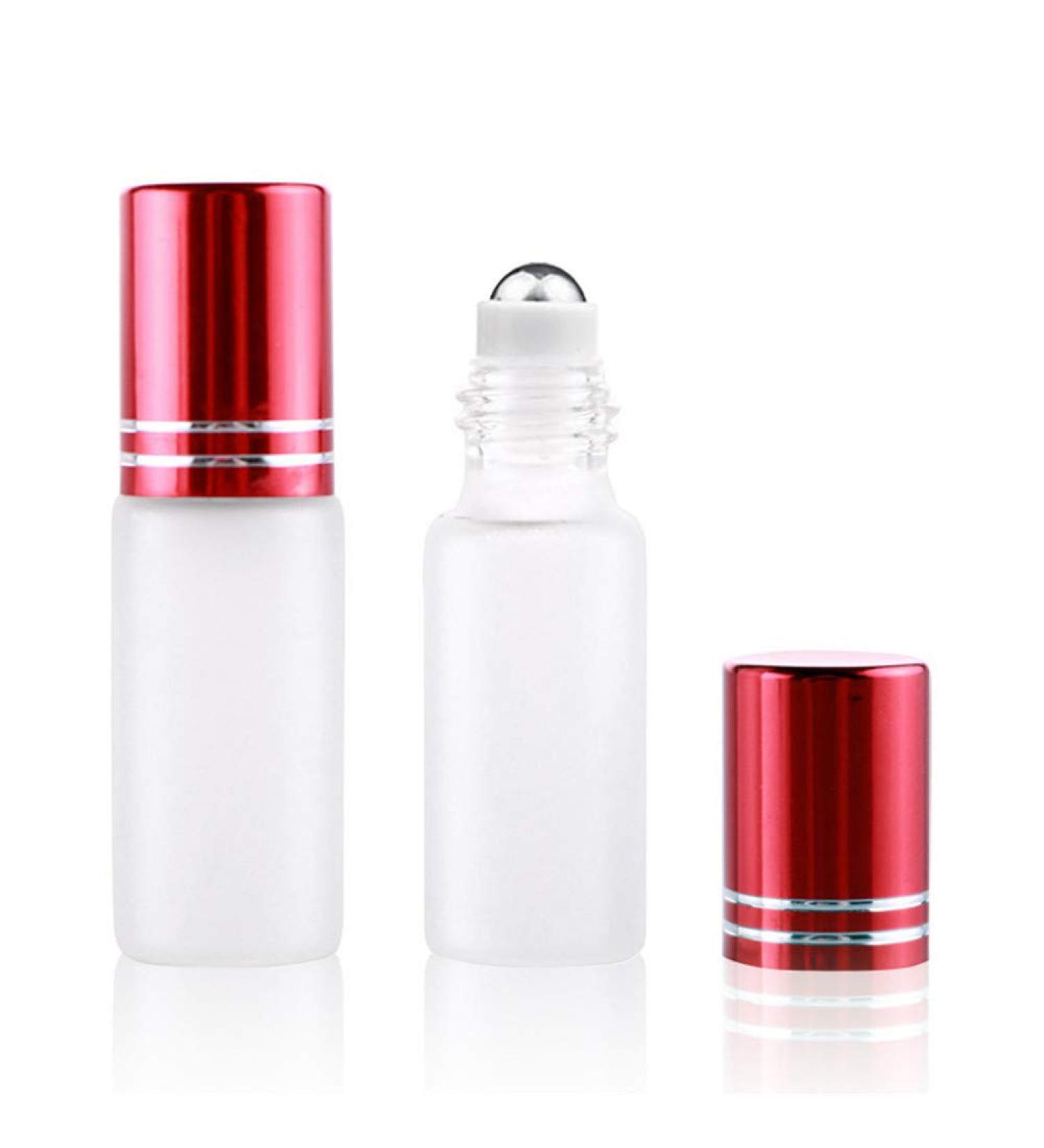Zongha Red Roll On Glass Bottles for Essential Oils - Perfect Empty Rollerball Bottles for Aromatherapy & DIY Blends - Buy Online on GoSupps.com