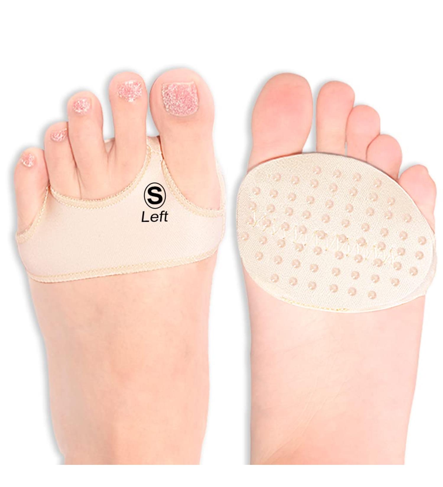 PORON Cushioned Ball of Foot Metatarsal Pads for All Day Pain Relief - Made in USA - Foot Sleeve for Blister Callus - Shock Absorption Inserts - for Women and Men (2 pcs) - Beige - Sizes W 5-8.5 / M 6-10.5 - Buy Online on GoSupps.com