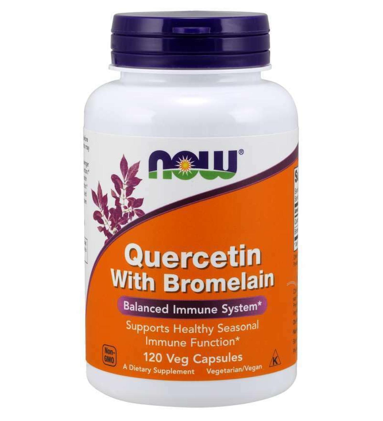 N.Foods Quercetin with Bromelain 120 Vegetable Capsules for a Healthy Immune System Supports Healthy Seasonal Immune Function - Buy Online on GoSupps.com