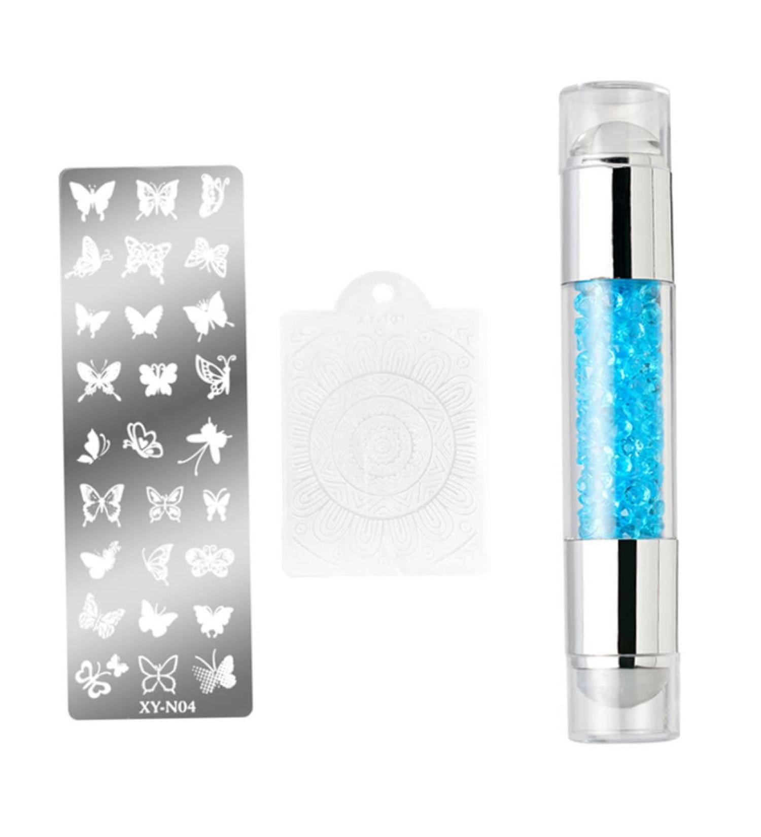 Nail Stamper Kit Nail Printing Tool Nail Polish Pattern Making Aids Nails Seal Mold Nail Stamp Plate Blue Nail Seal - Buy Online on GoSupps.com