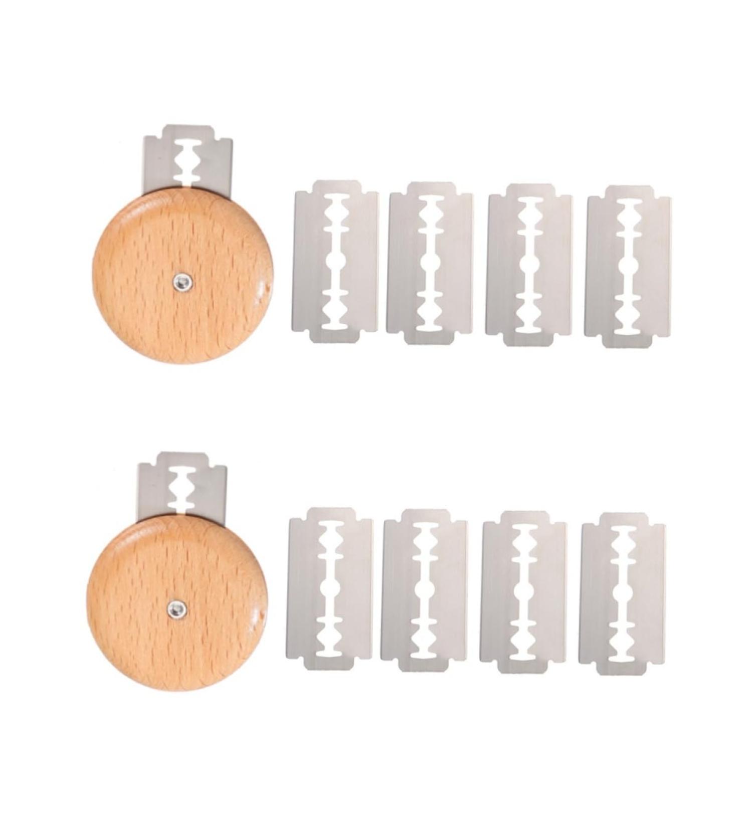 Bestonzon 2 Sets Decorative Bread Tools - Pizzaschneider Brotlame & Folding Razor Plane Cutter - Stainless Steel for Pastry & Household Use - Buy Online on GoSupps.com