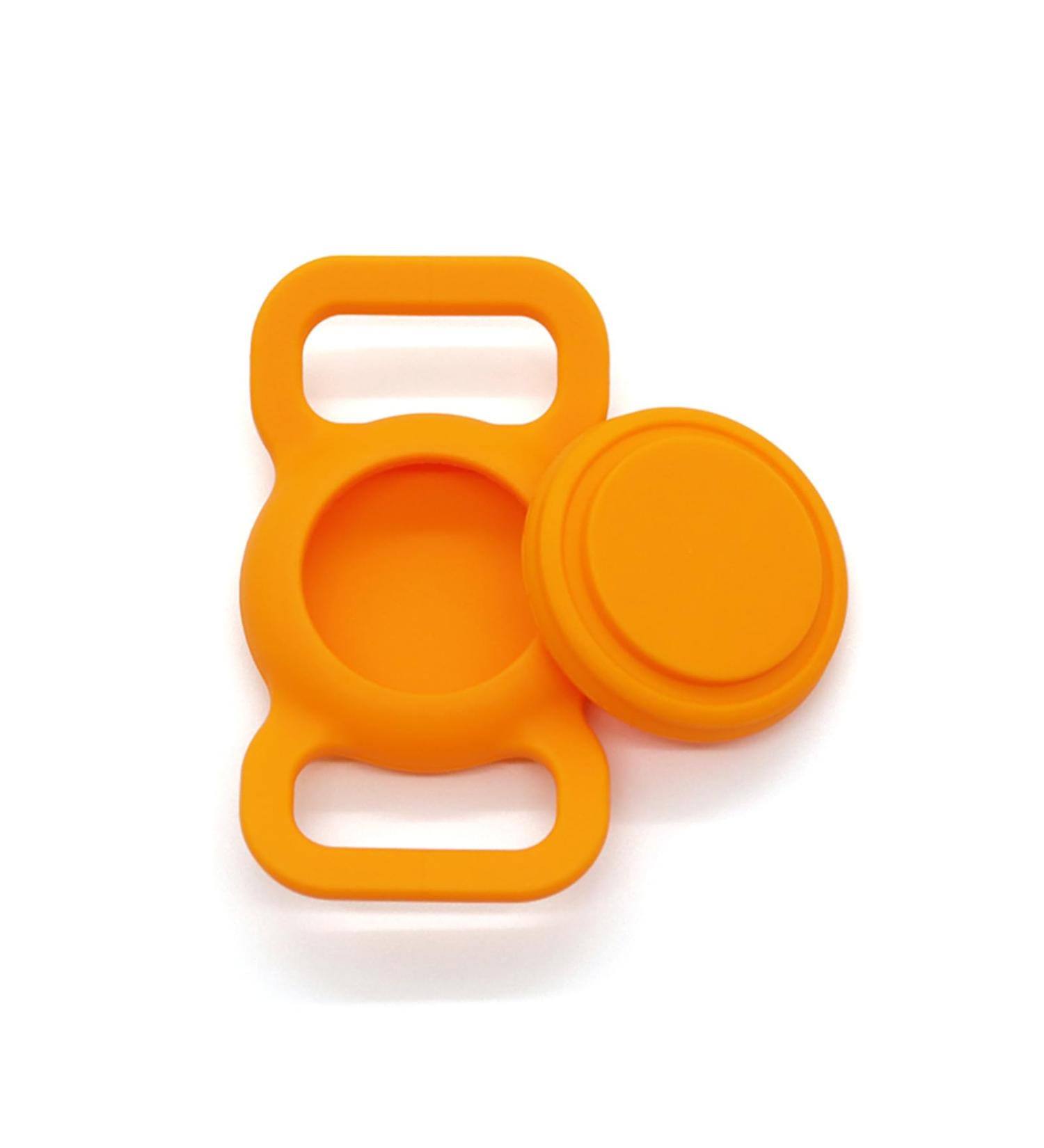 Apple AirTag Dog Collar - GPS Tracker Accessories - Anti-Lost Silicone Cover for Pets - Orange Zigzag Pattern (Sunset Chevron) - Buy Online on GoSupps.com