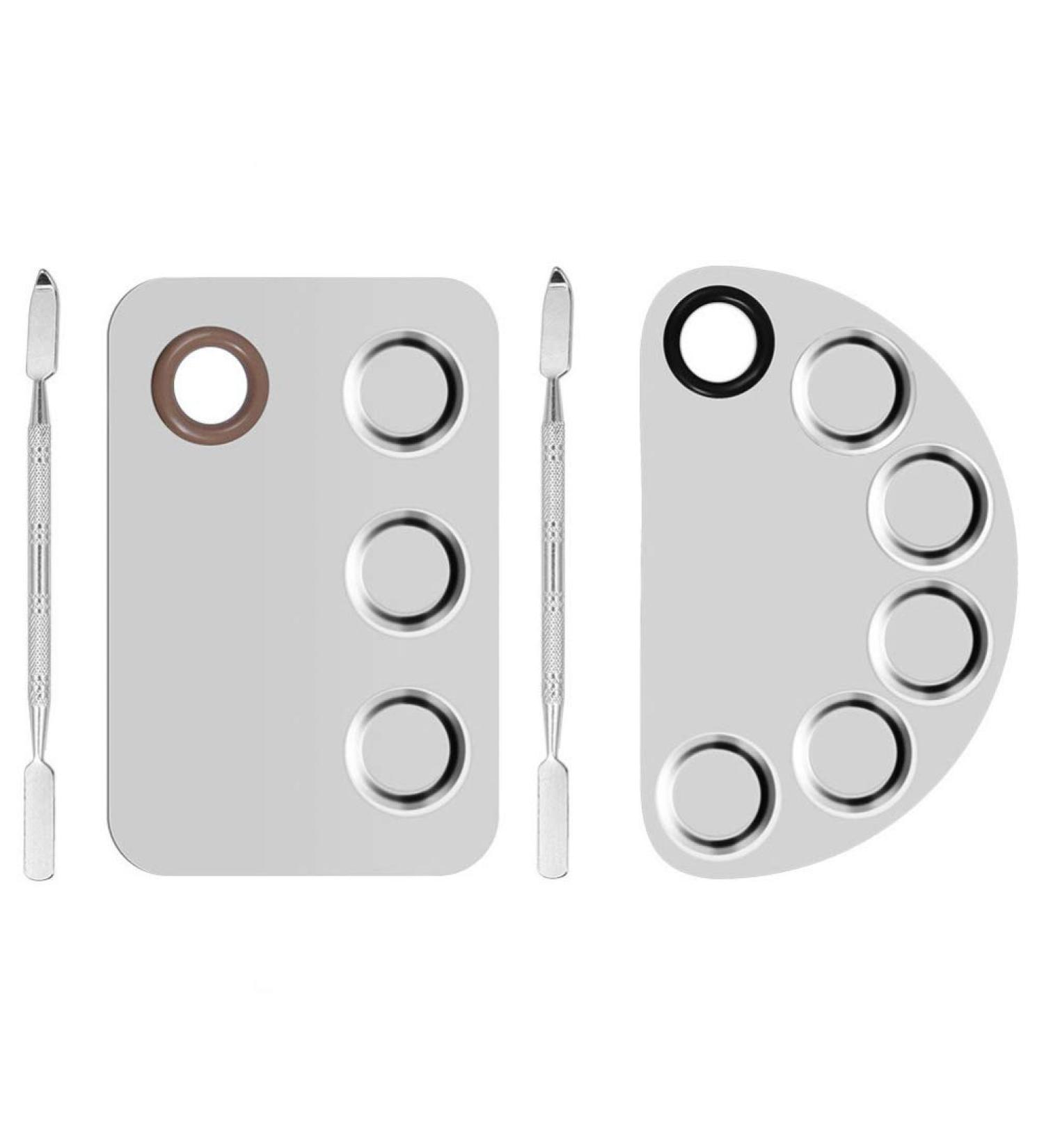Buy Minkissy 4-Piece Stainless Steel Palette & Spatula Set for Artists | Perfect for Makeup & Nail Art - International Shipping Available - Buy Online on GoSupps.com